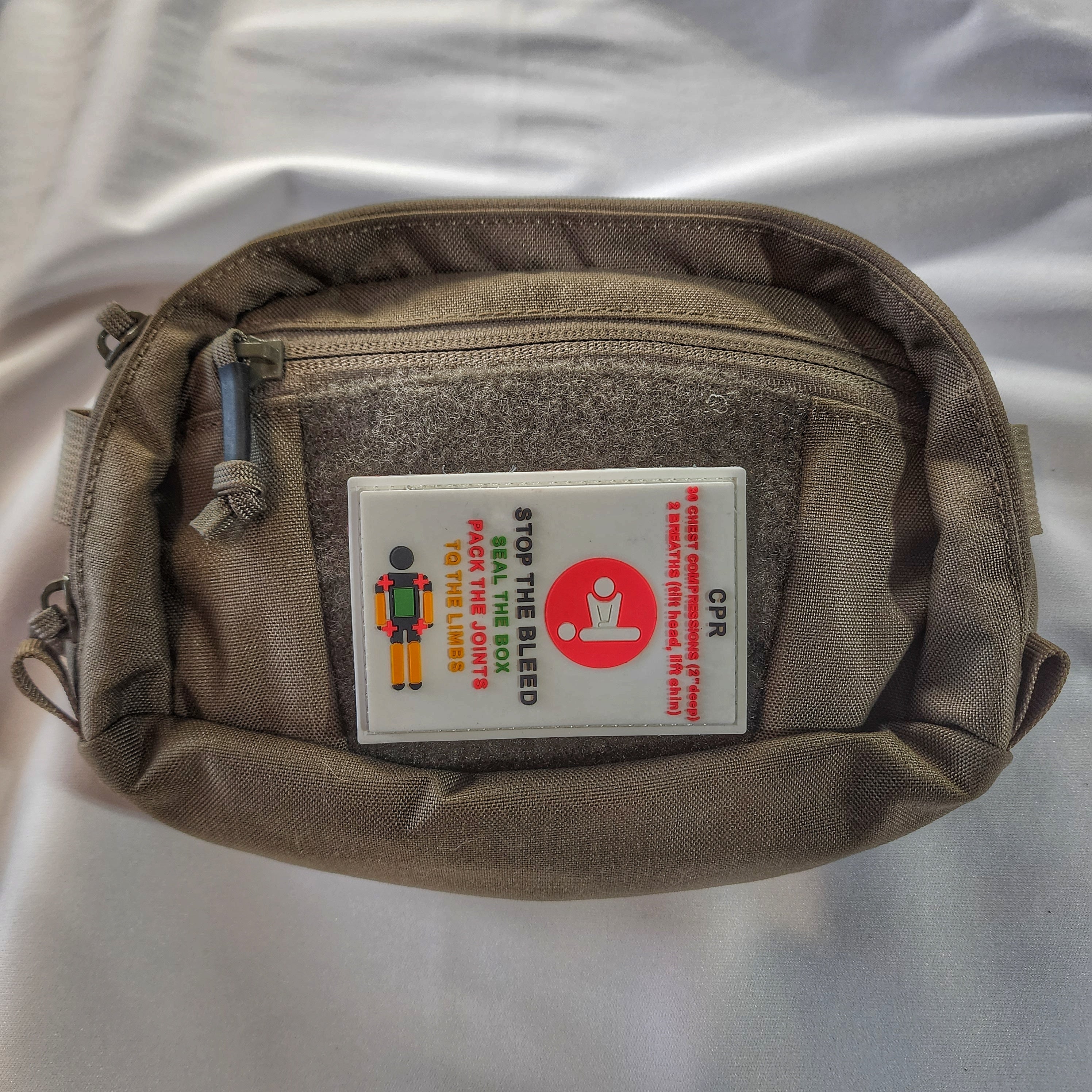 Storage Pocket Patch: "Stop Bleed" and "CPR" Quick Reference