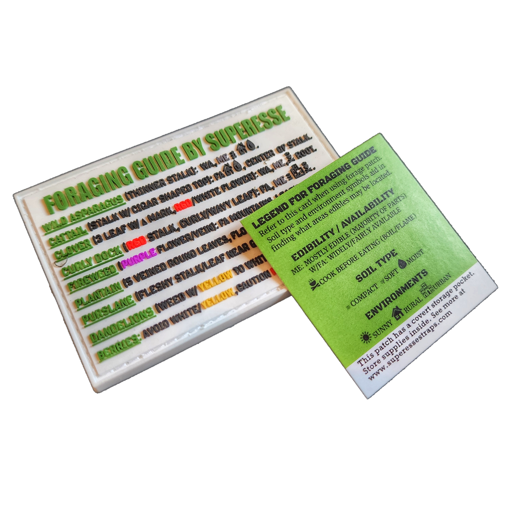Storage Pocket Patch: "Foraging Guide", a Plants and Edibles Quick Identification Reference