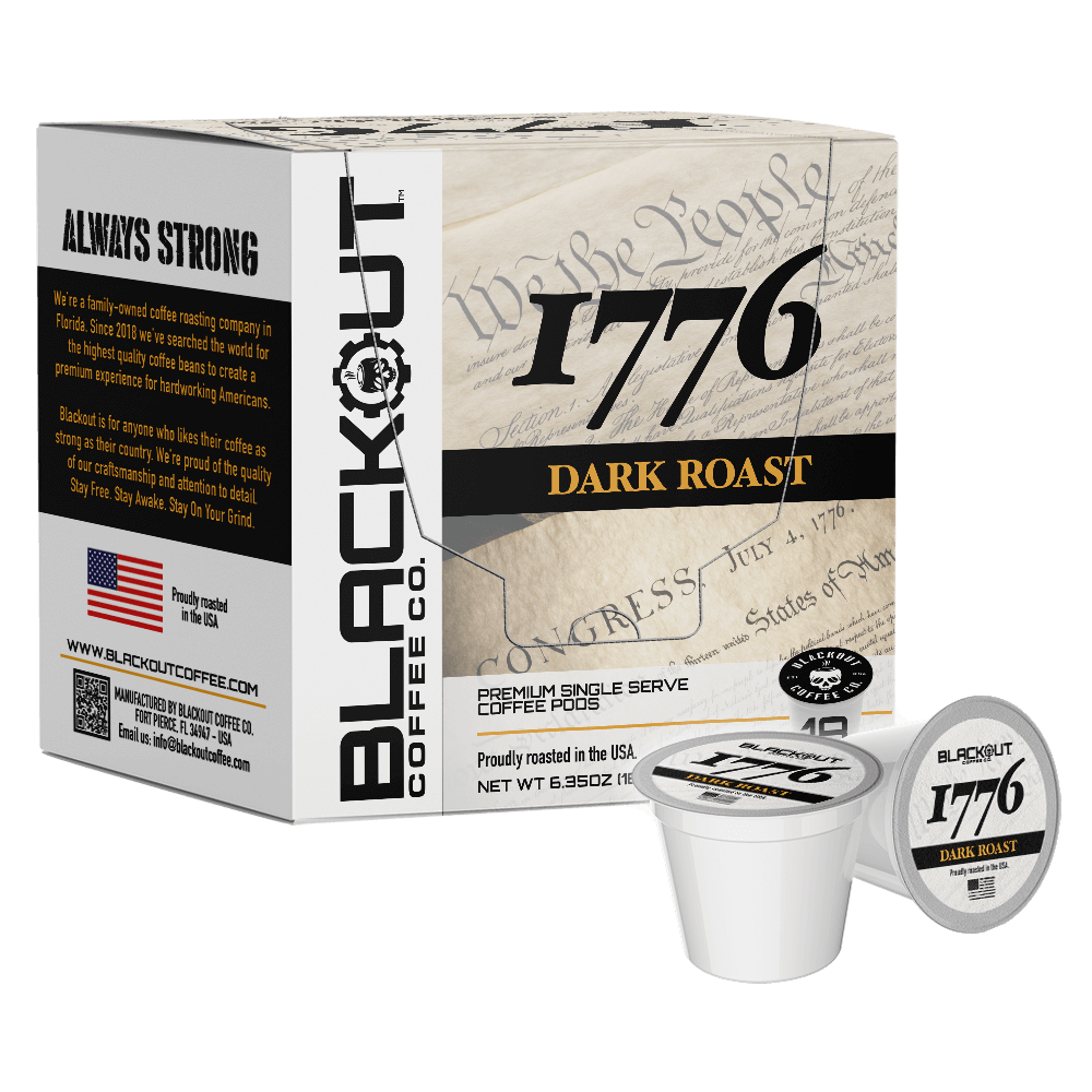 1776 DARK ROAST COFFEE PODS 18CT
