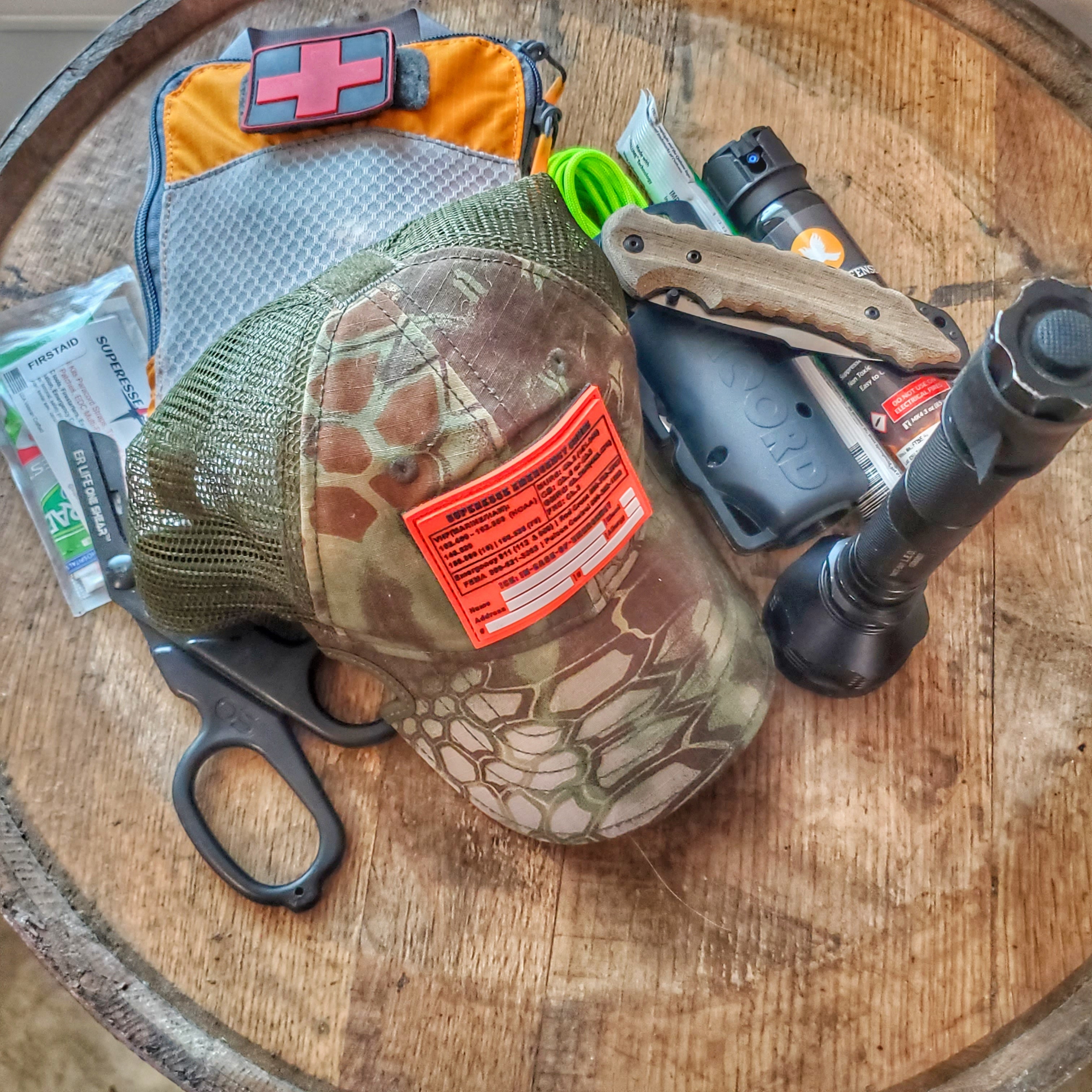 Storage Pocket Patch: Emergency Comms with Radio Frequency/Channel and Telephone Contact Numbers, ICE Card