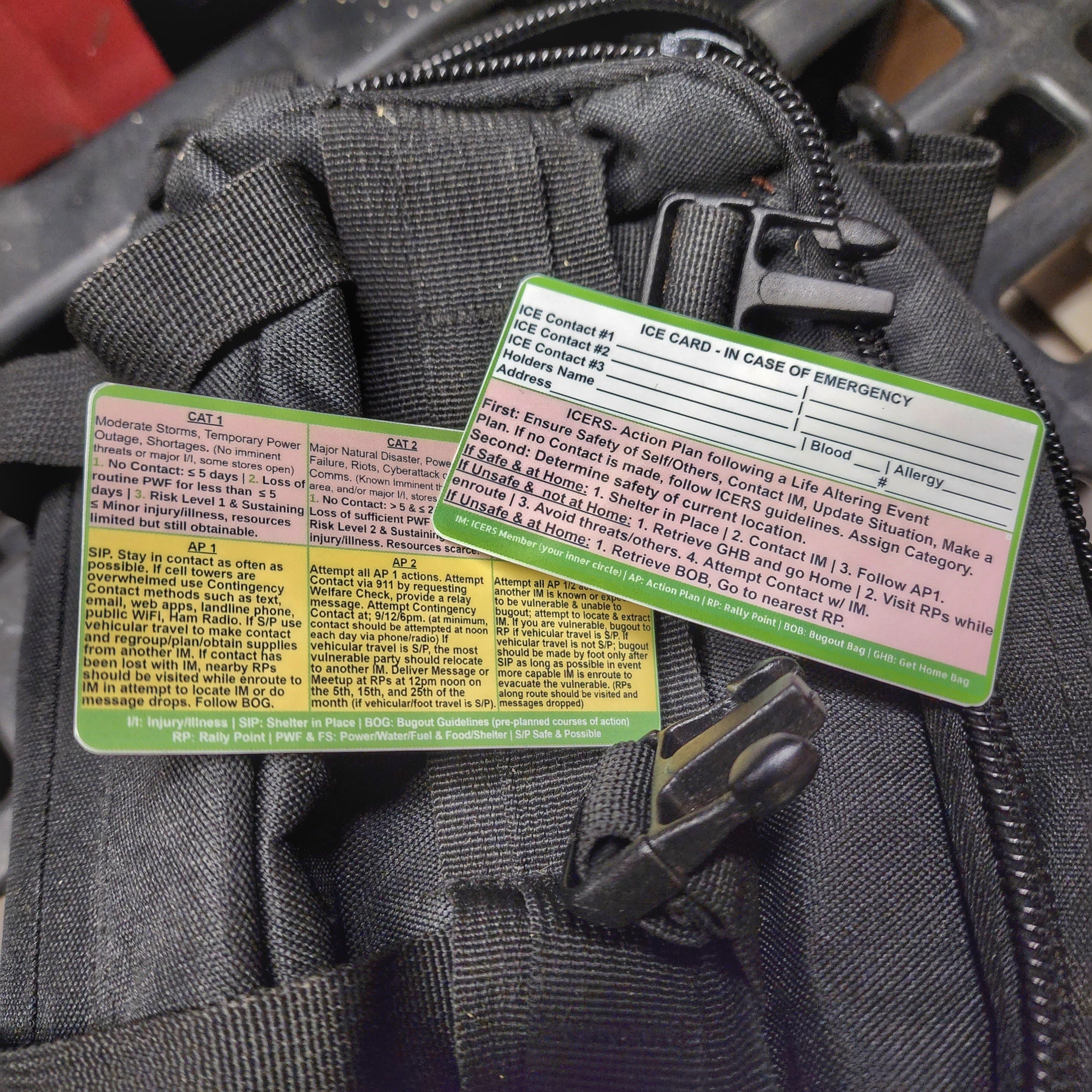 ICERS Quick Reference Decals - A supplement to the In Case of Emergency Response System