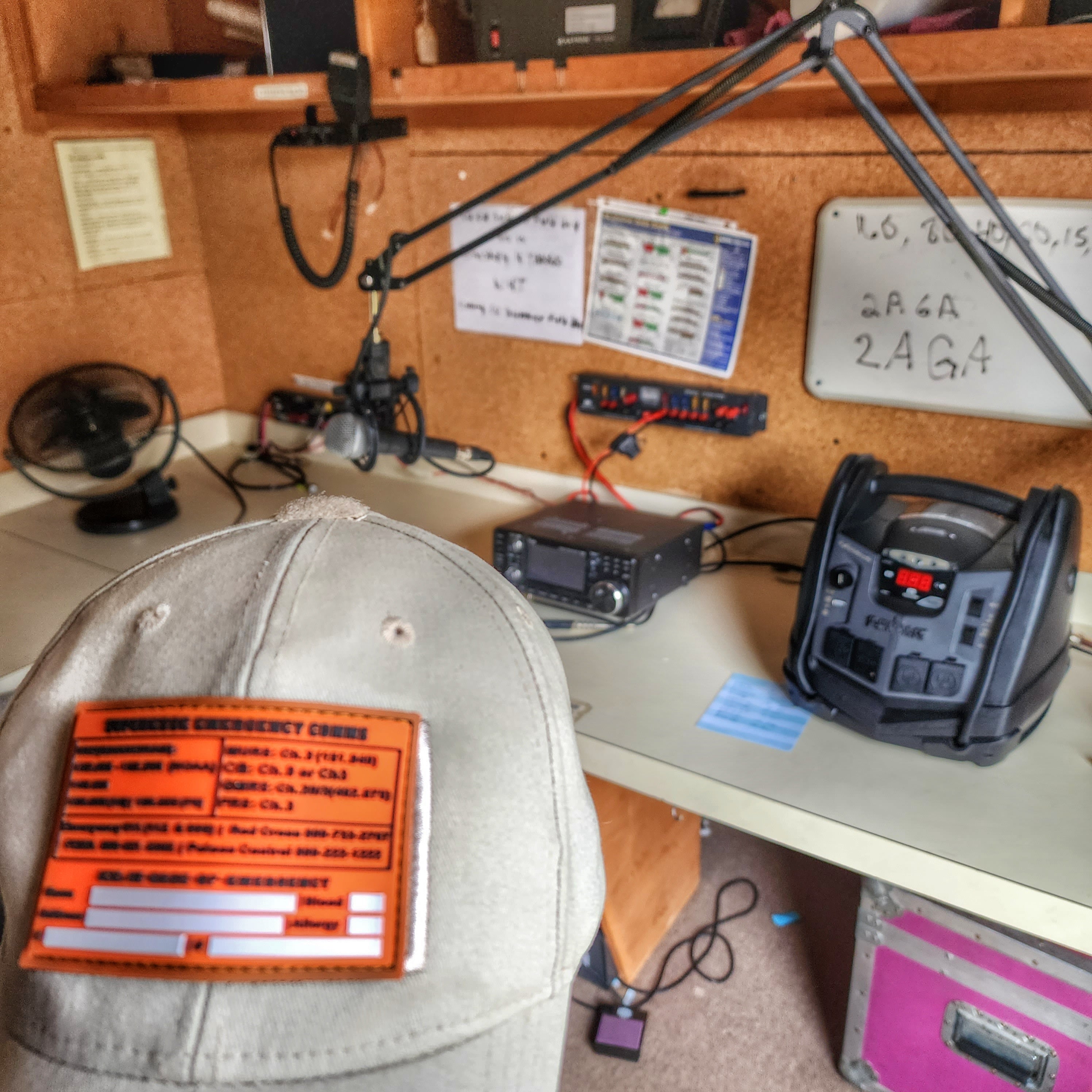 Storage Pocket Patch: Emergency Comms with Radio Frequency/Channel and Telephone Contact Numbers, ICE Card