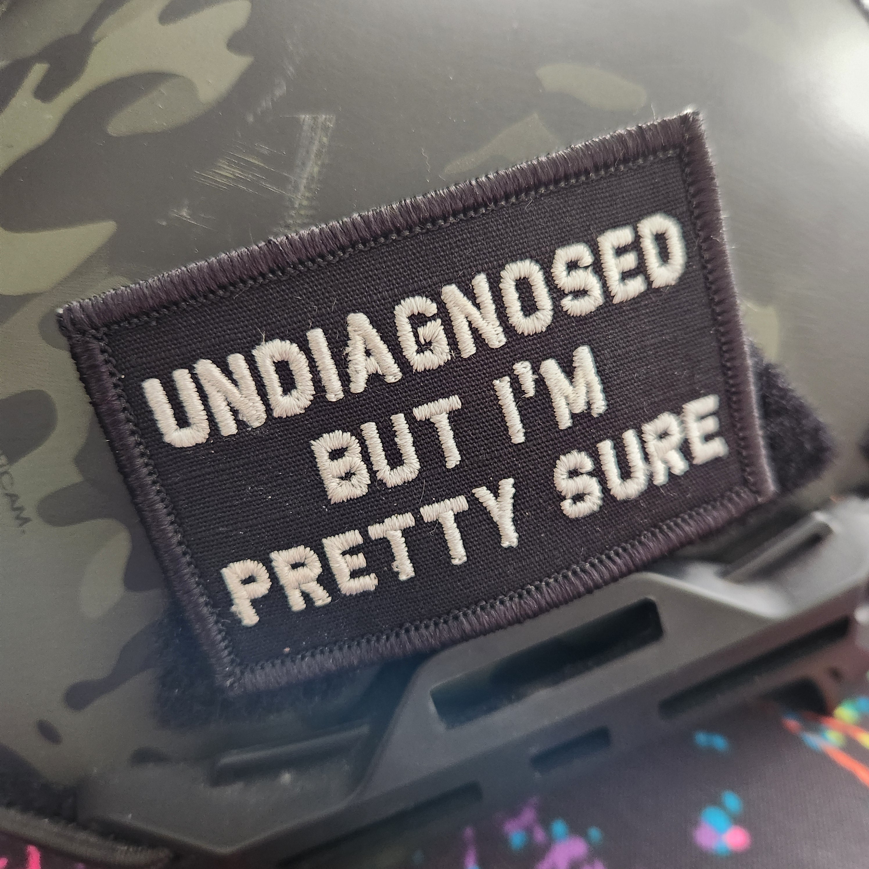 As Seen on Socials - "Undiagnosed But I'm Pretty Sure" - 2x3 Patch - Olive Drab w/black