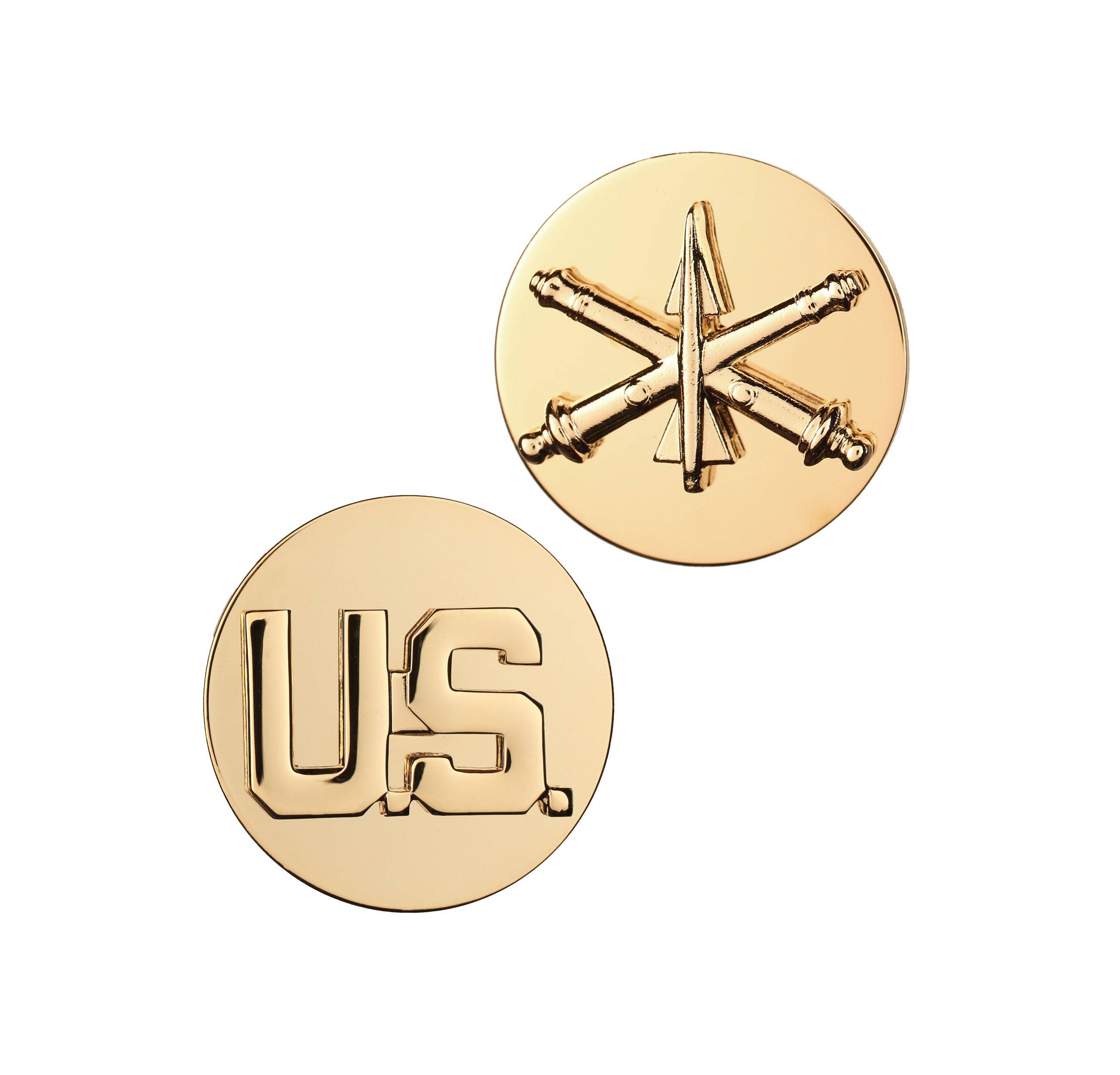 U.S. Army Enlisted Air Defense Artillery & U.S. STA-BRITE® Pin-on (pair)