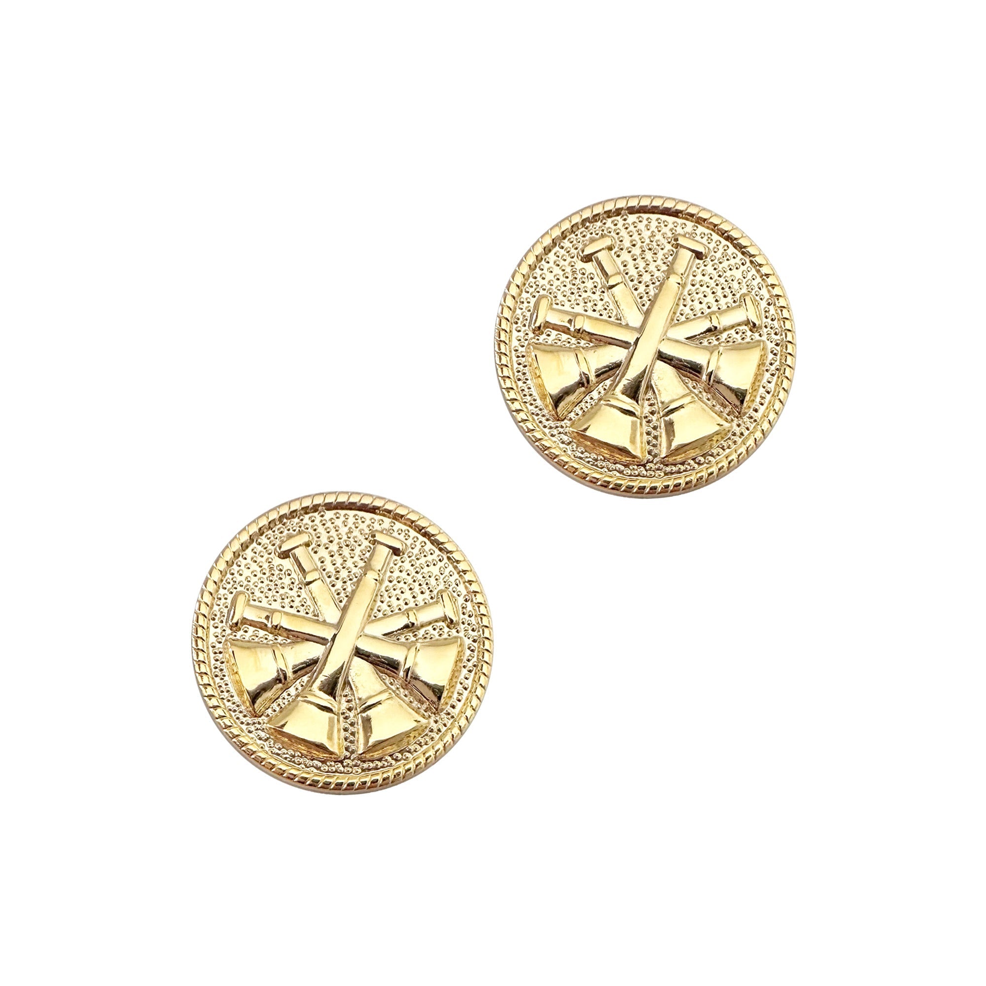 4 Bugles on disk Granite finish STA-BRITE® Gold (pair)