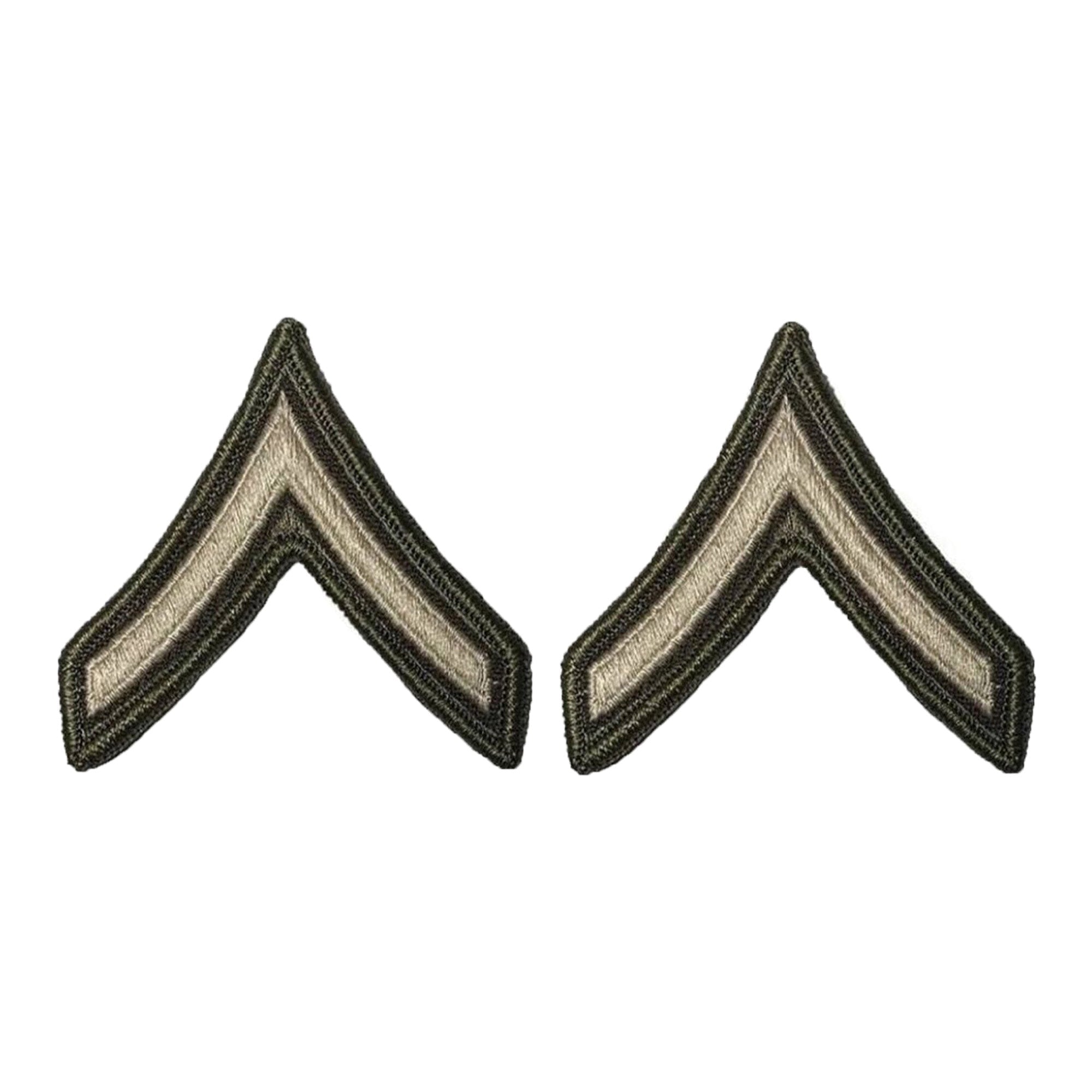 U.S. Army AGSU (E2) Private Chevron Sew-on Rank (male)
