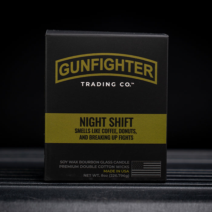 NIGHT SHIFT CANDLE (EMBOSSED HELMET W/ NODS)