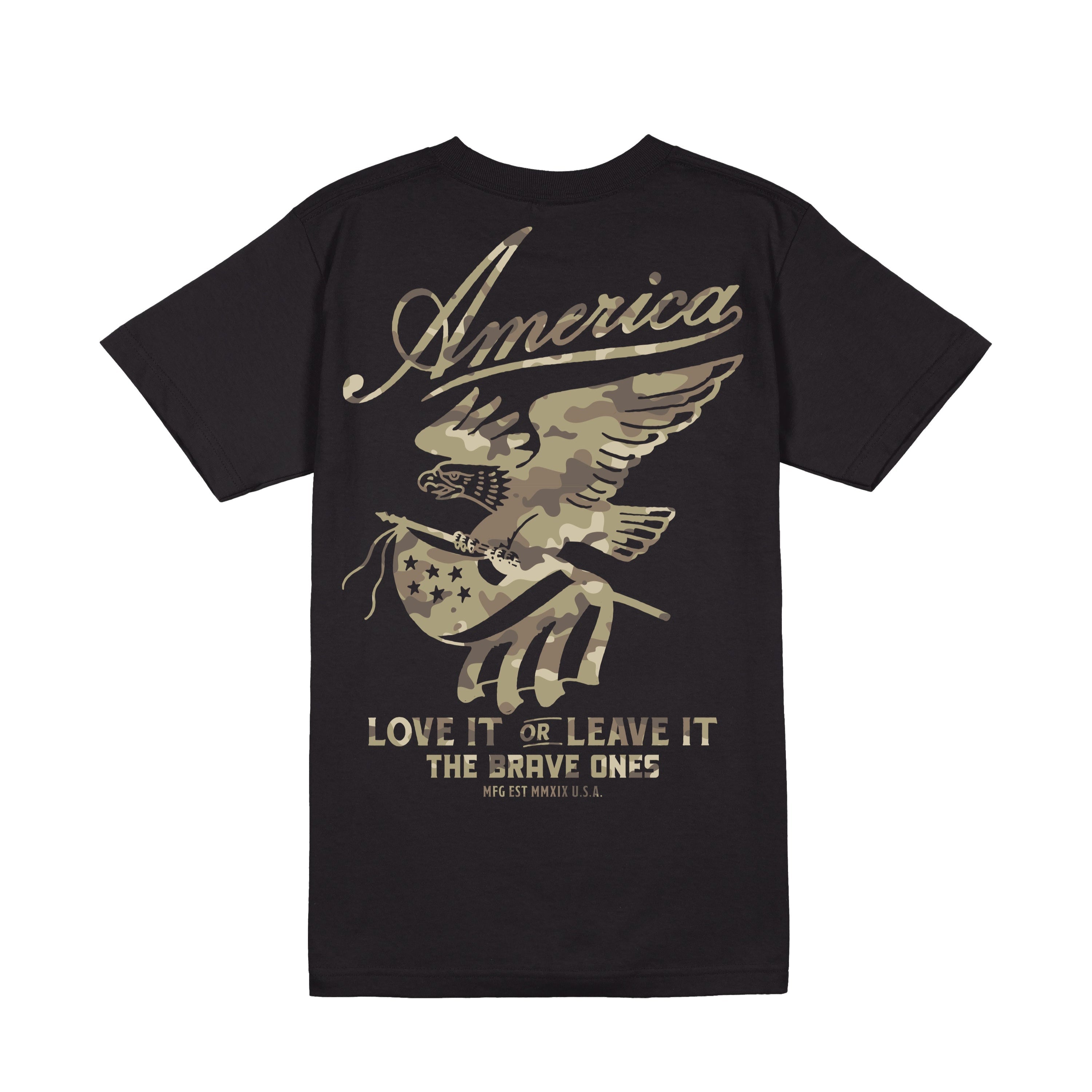 Love It or Leave It Camo T-Shirt – Black | The Brave Ones