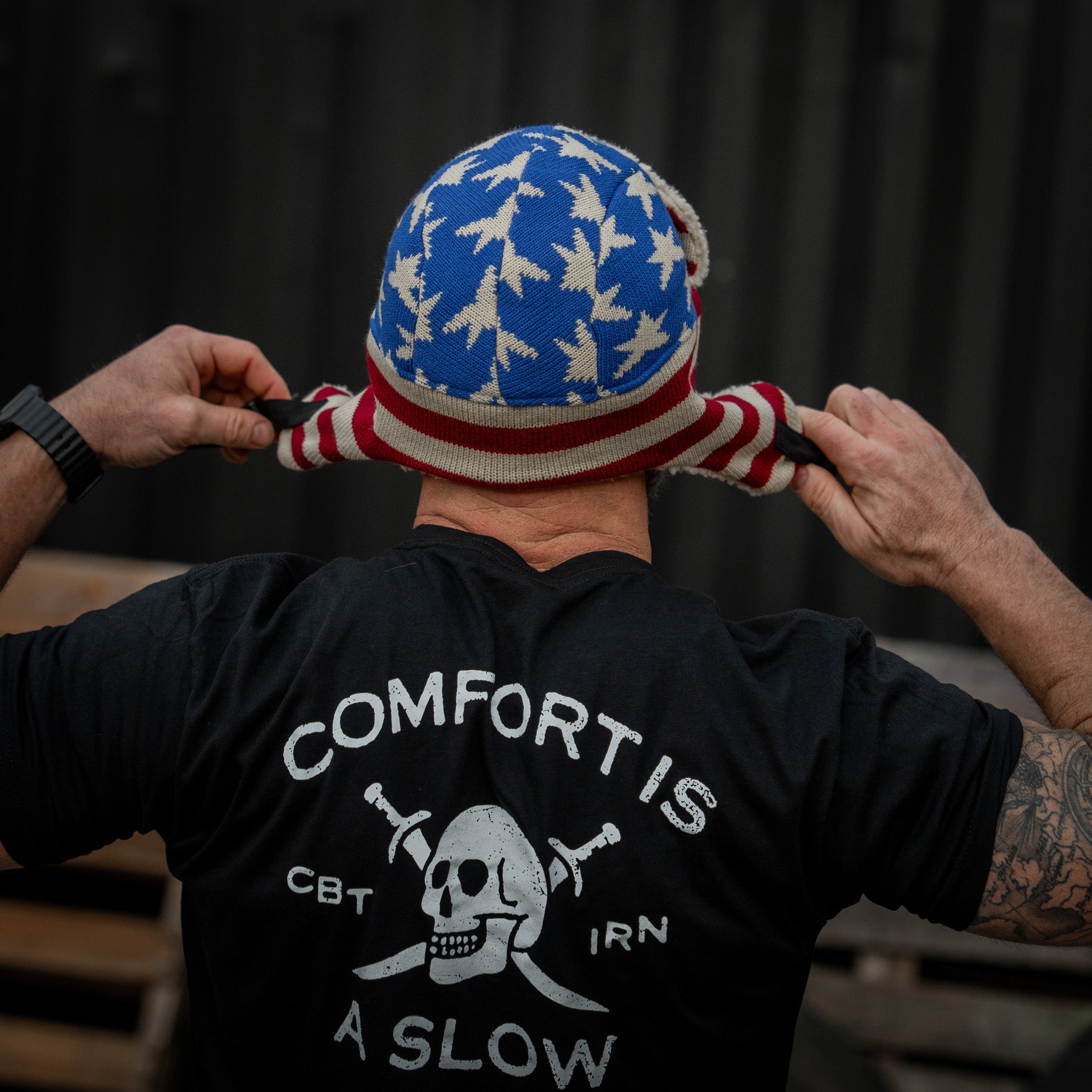 USA Wool Insulated Knitted Trapper Hat