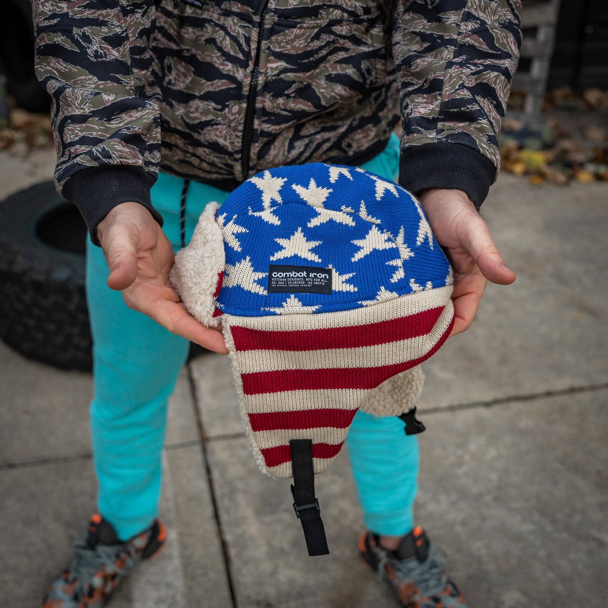 USA Wool Insulated Knitted Trapper Hat