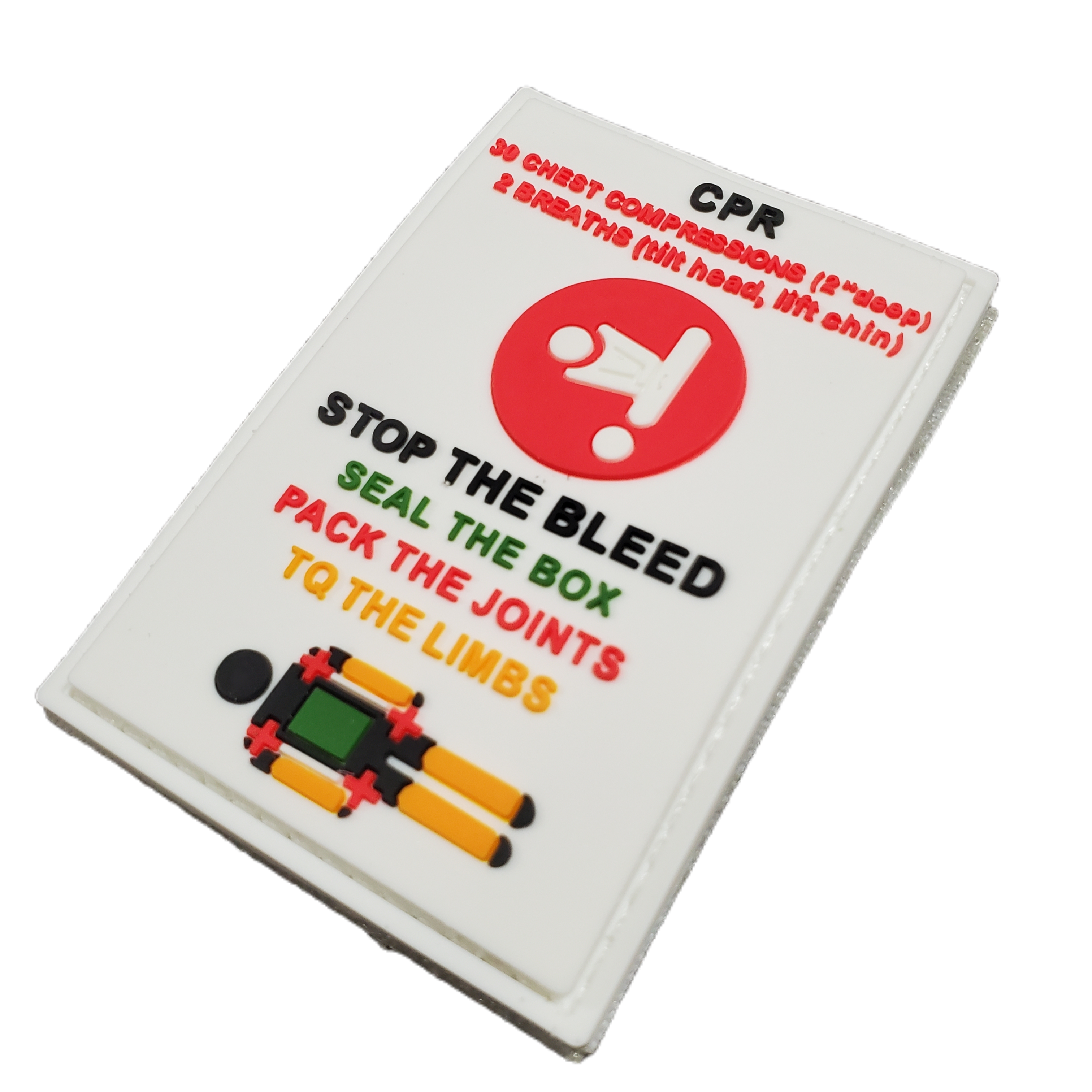 Storage Pocket Patch: "Stop Bleed" and "CPR" Quick Reference