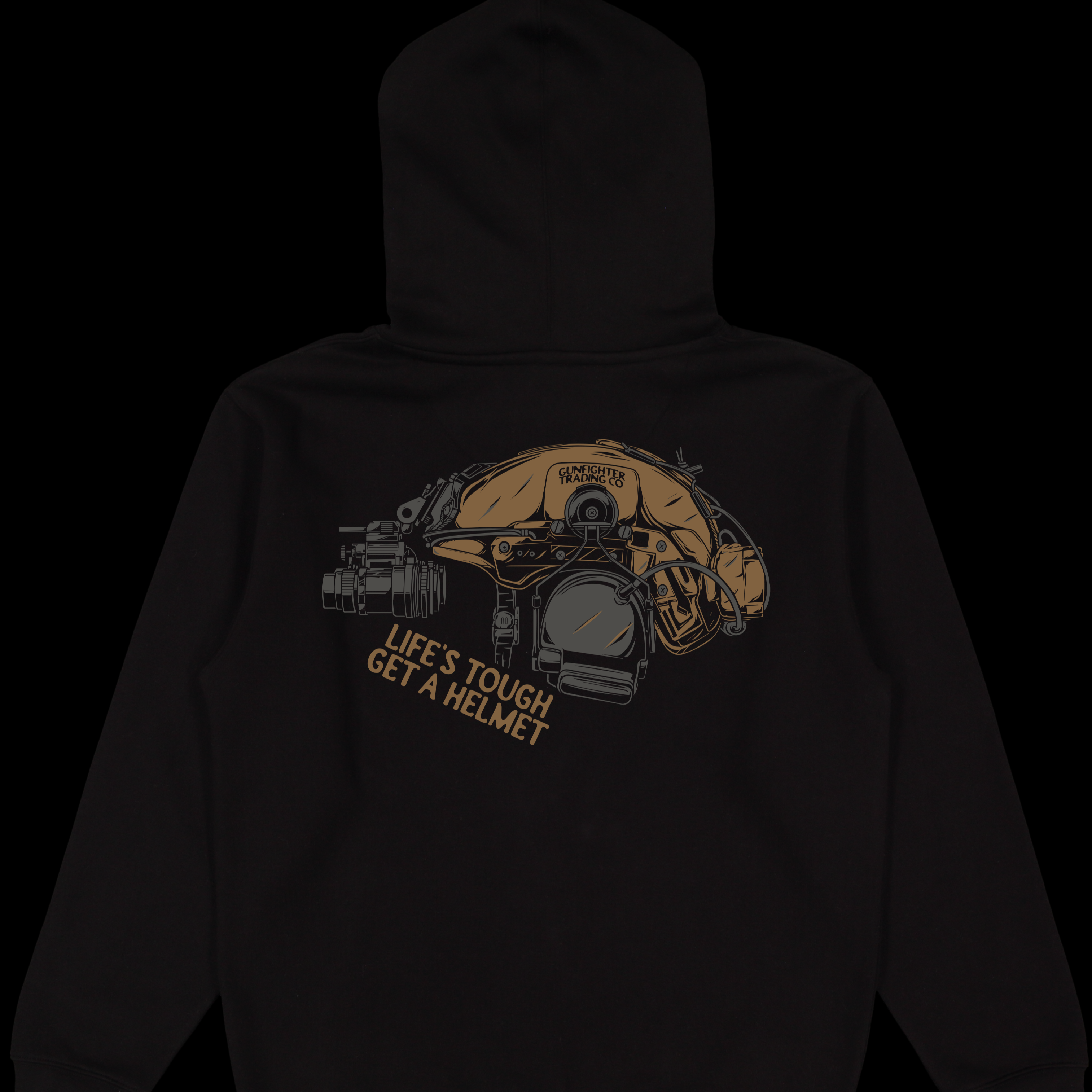 LIFES TOUGH GET A HELMET HOODIE