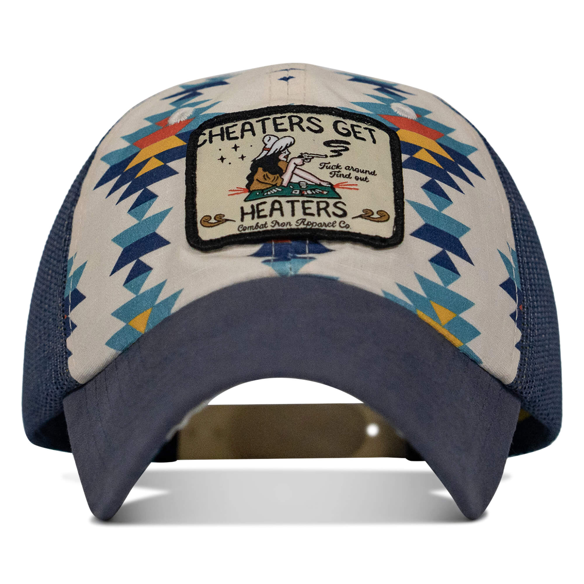 Cheaters Get Heaters Cowboy Patch Ripstop Mesh Snapback Hat