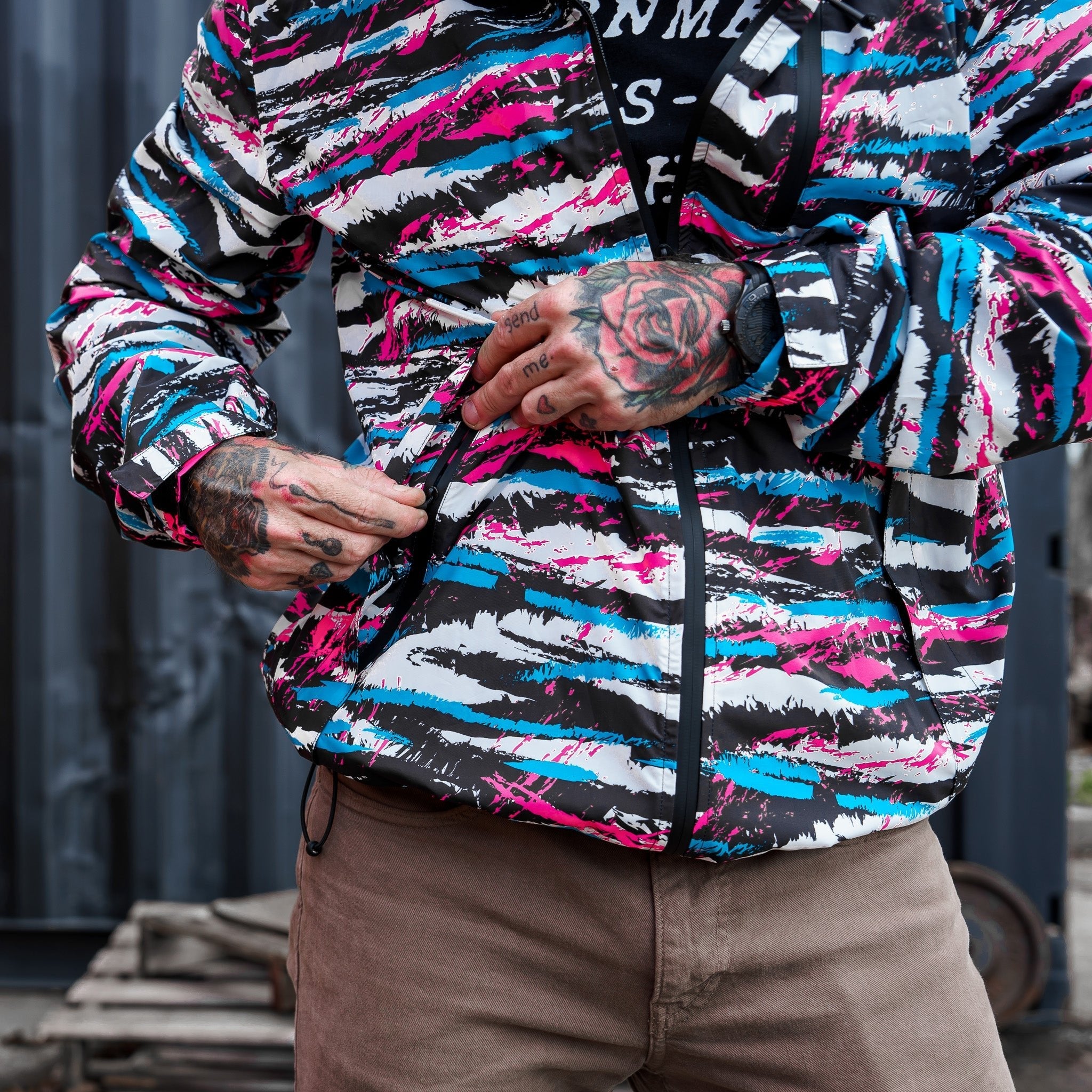 Herren wasserdichte Regenjacke V2 | Durchgehender Reißverschluss