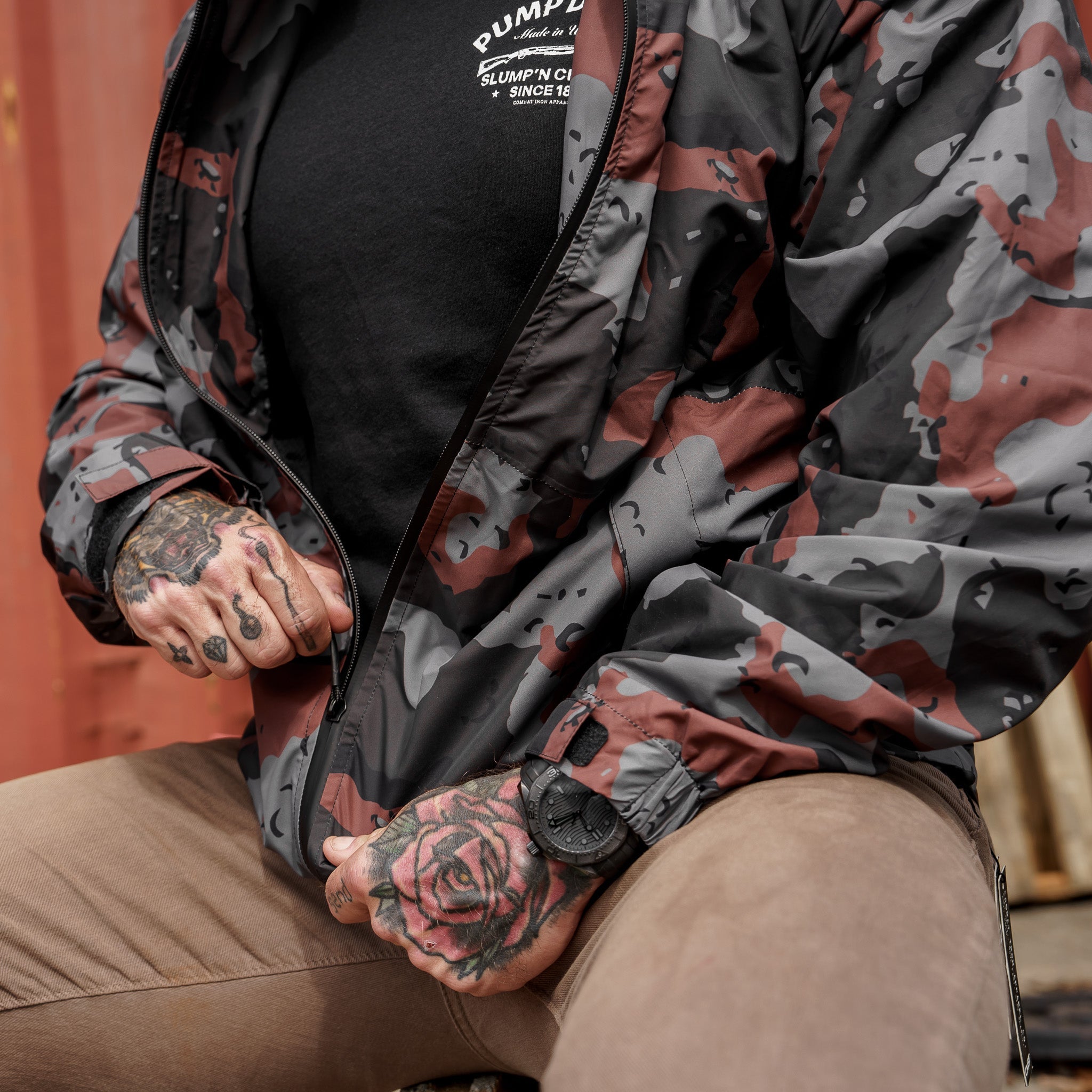 Herren wasserdichte Regenjacke V2 | Durchgehender Reißverschluss