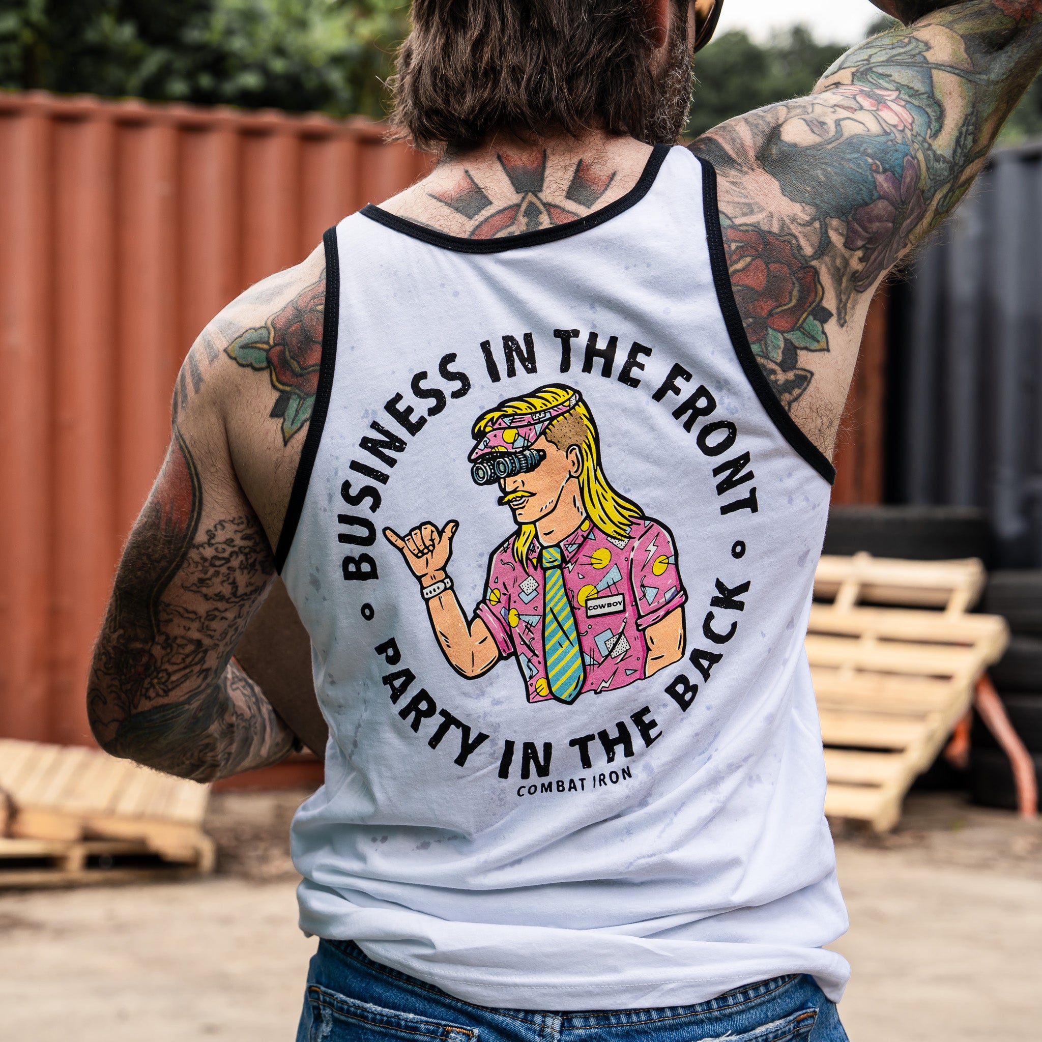 Vorne Business. Hinten Party. Herren-Tanktop