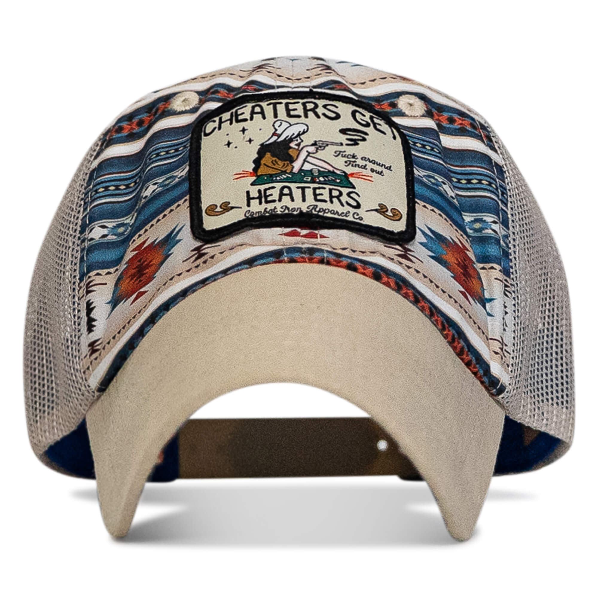 Cheaters Get Heaters Cowboy Patch Ripstop Mesh Snapback Hat