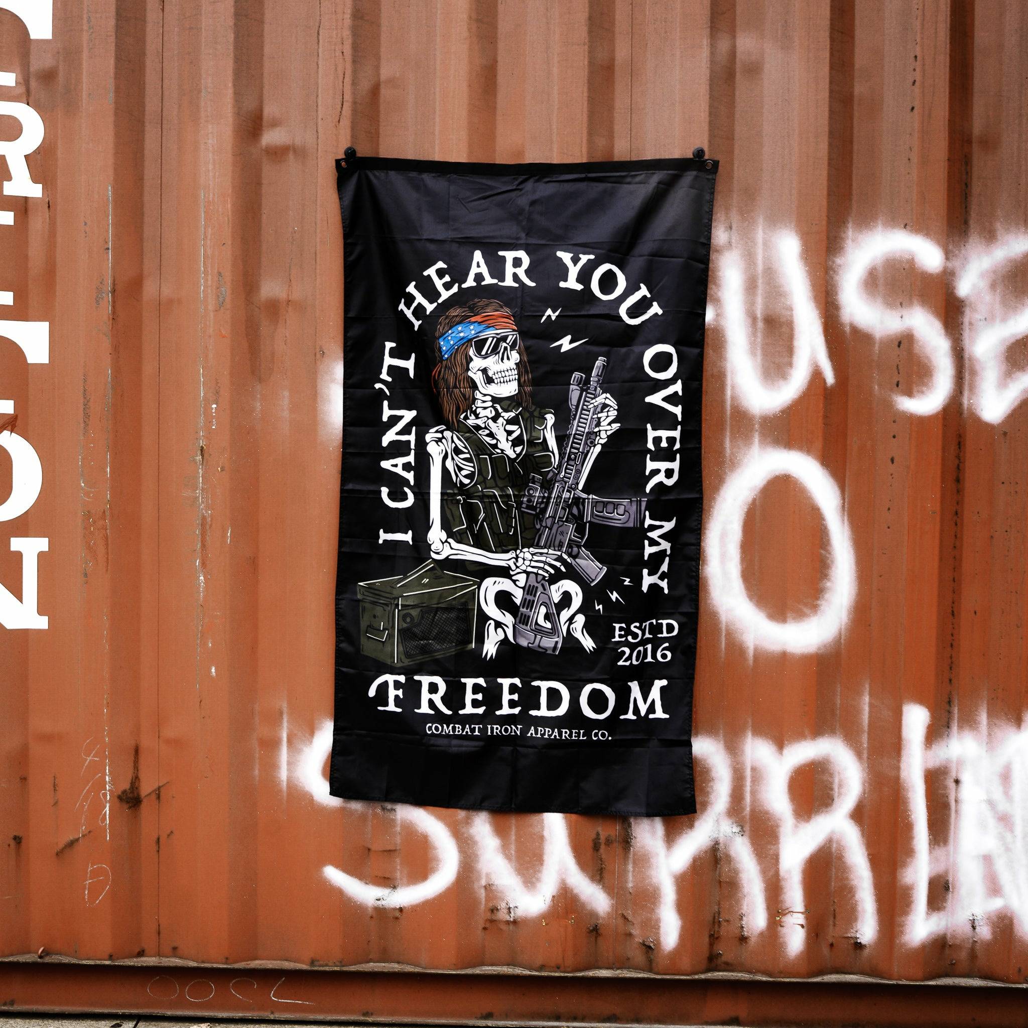 I Can't Hear You Over All My Freedom AR Guitar Rocker 3' X 5' Wall Flag