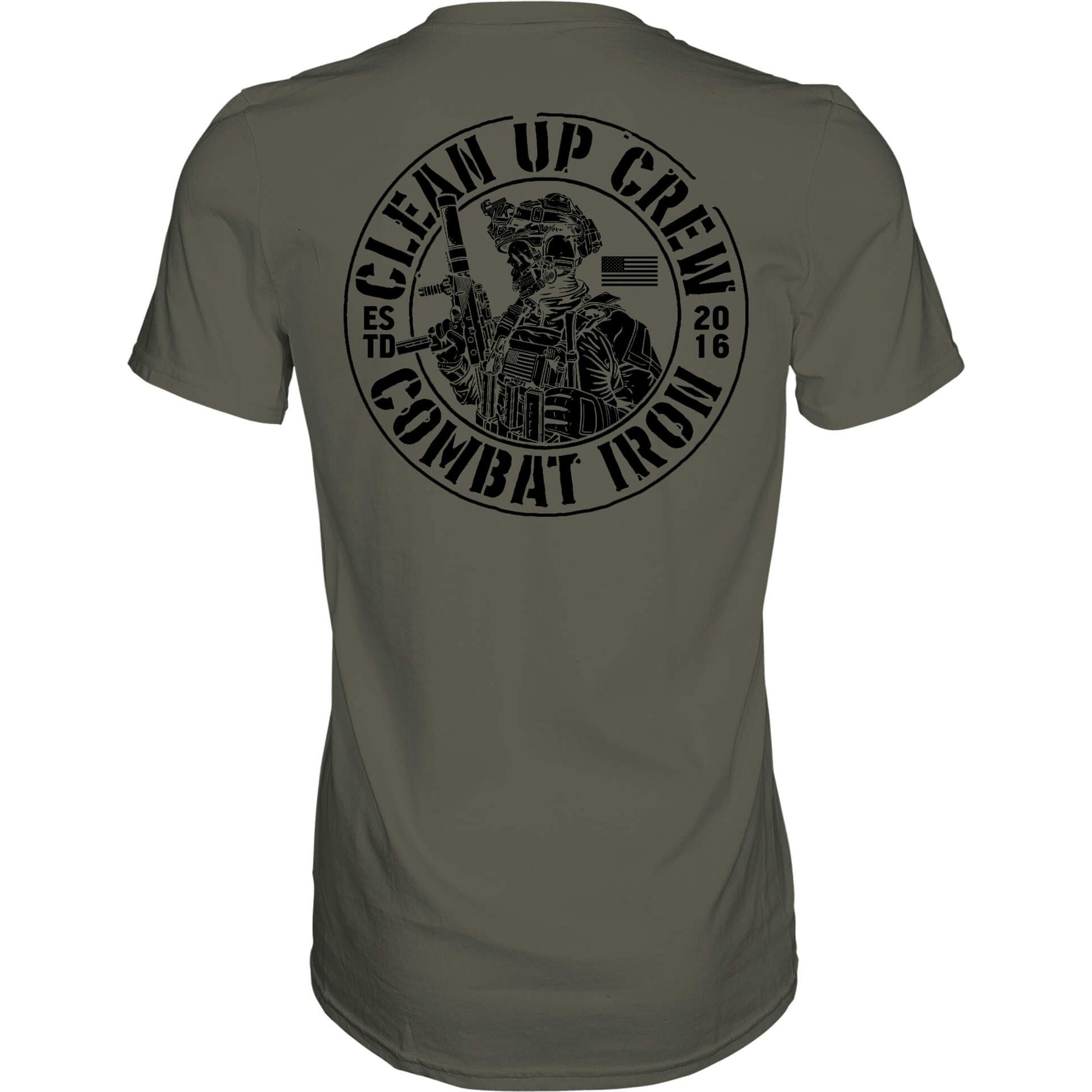 Herren-T-Shirt mit Totenkopfmotiv „Clean up Crew Operator“