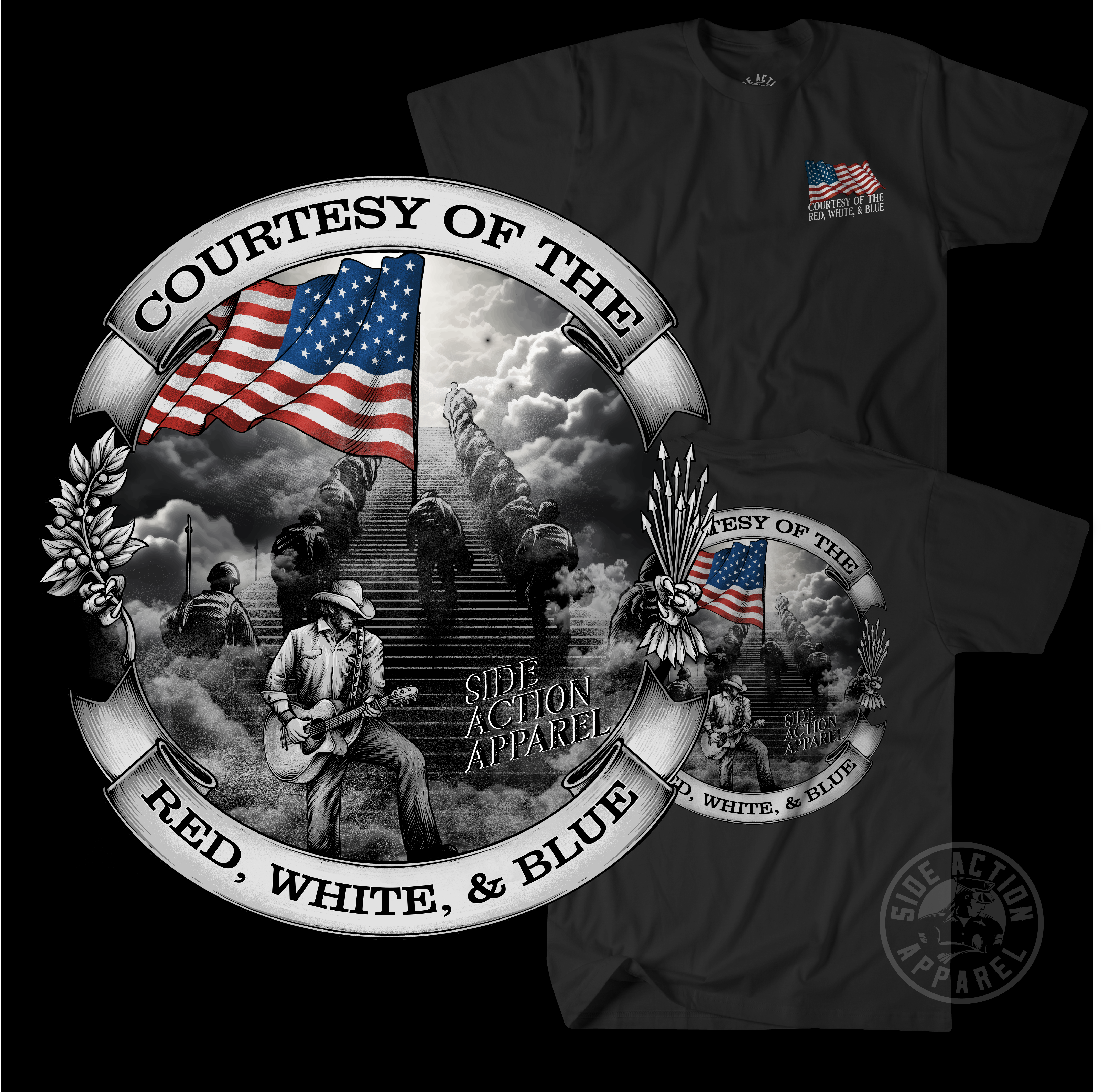 Courtesy of the Red, White & Blue Tee - Tribute Shirt