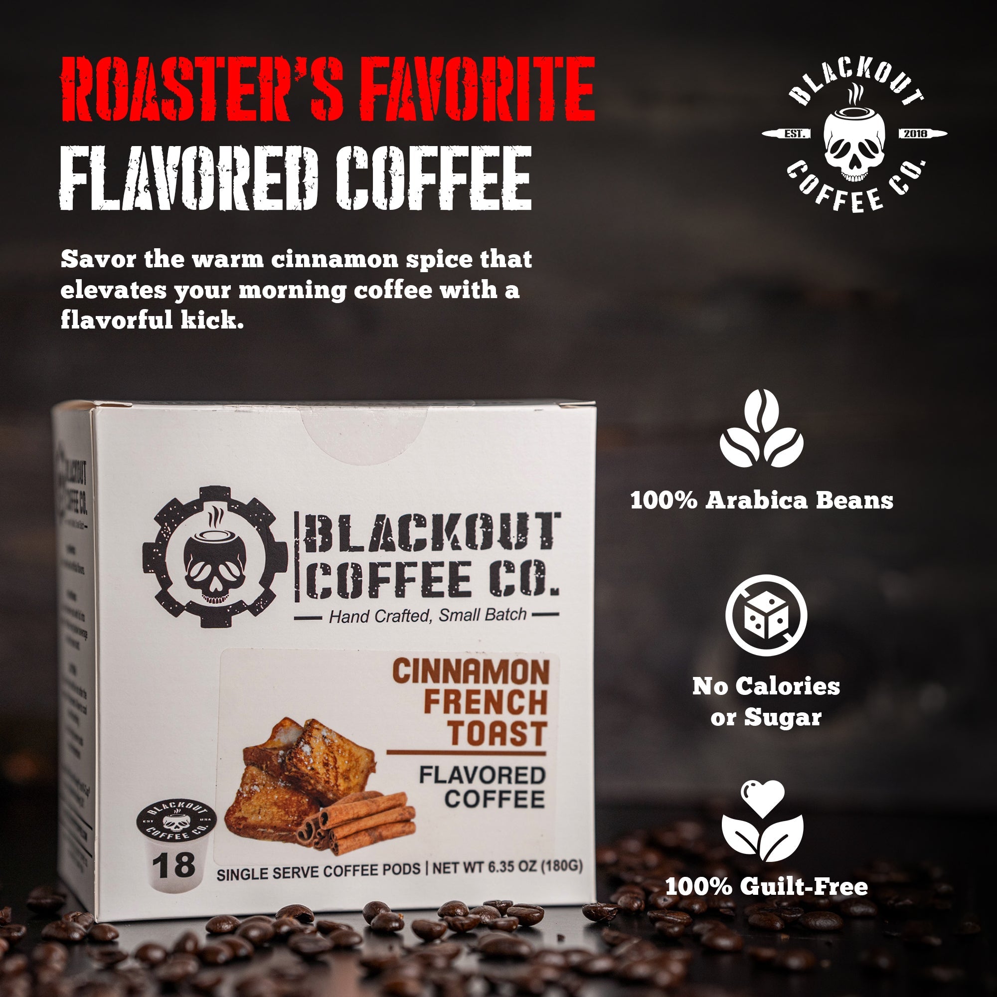 CINNAMON FRENCH TOAST FLAVORED COFFEE PODS 18CT