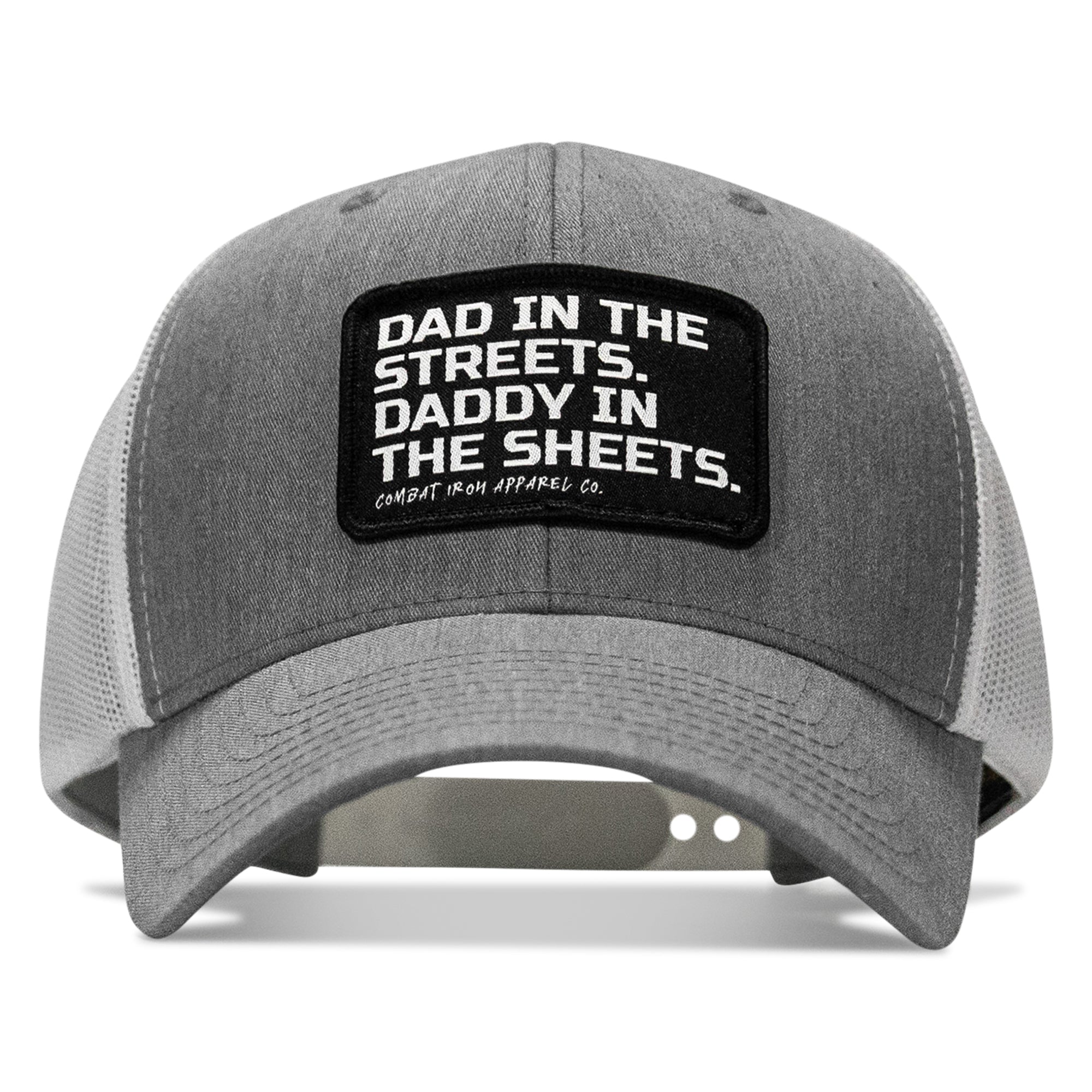 Dad In The Streets. Daddy In The Sheets. Black Patch Snapback Hat