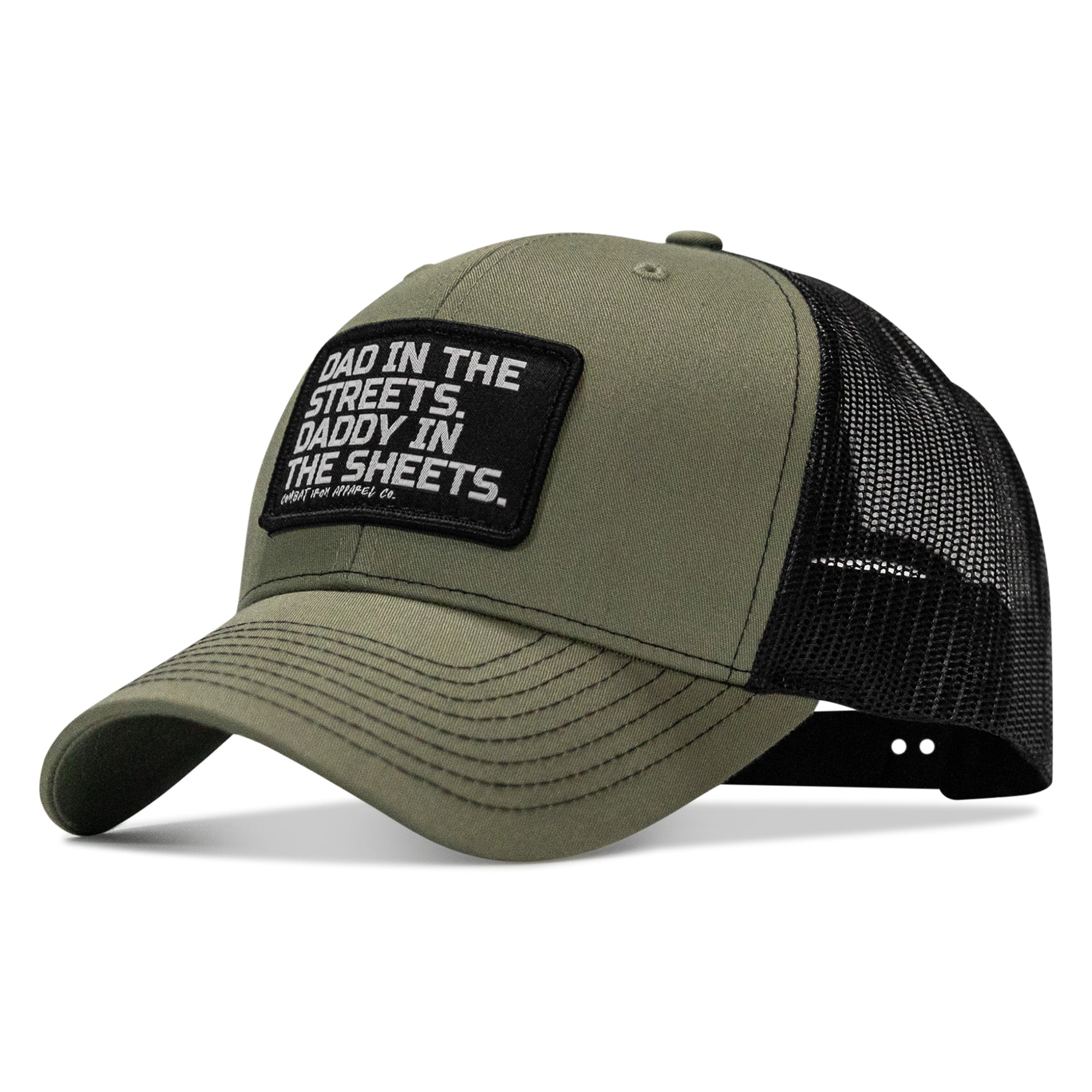 Dad In The Streets. Daddy In The Sheets. Black Patch Snapback Hat