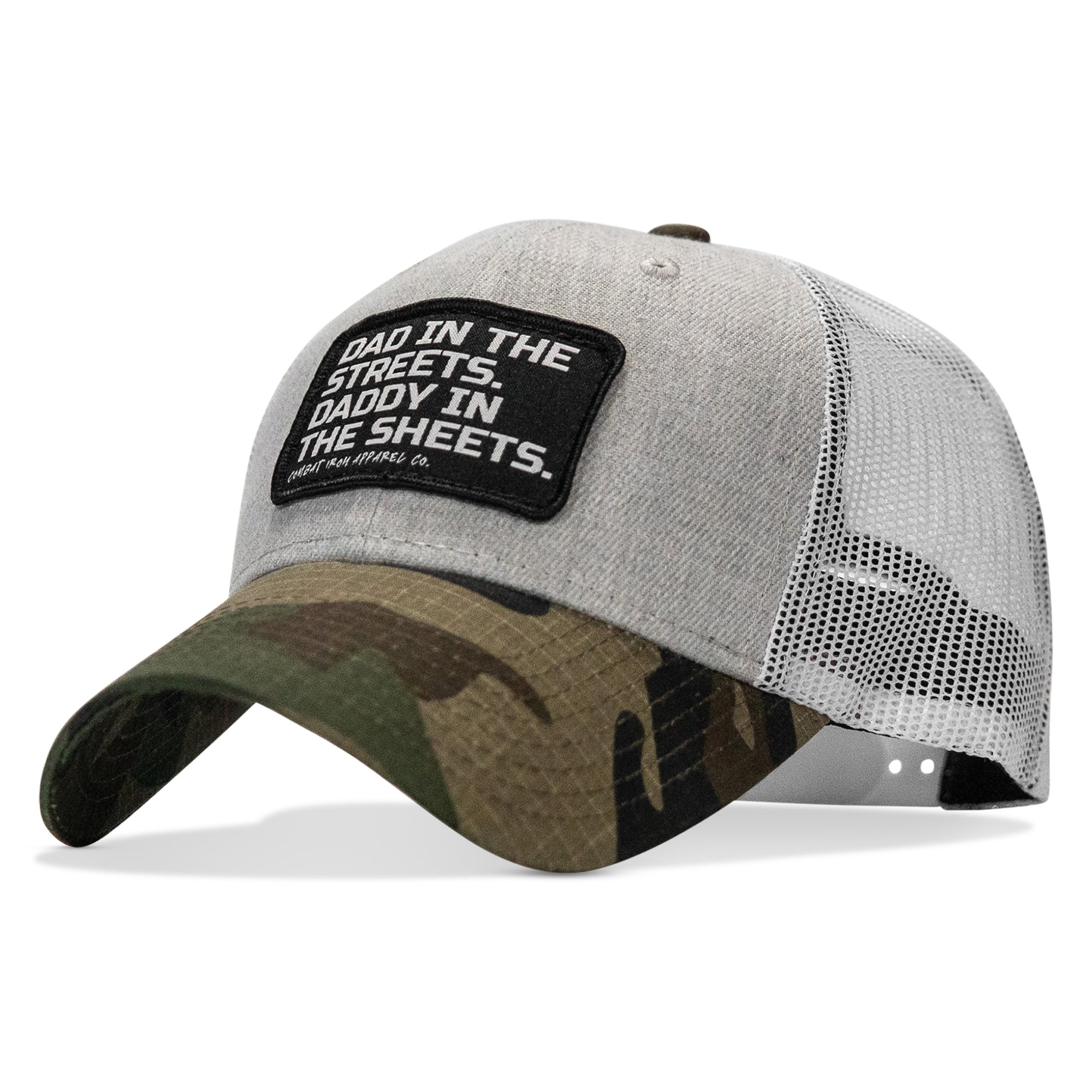 Dad In The Streets. Daddy In The Sheets. Black Patch Snapback Hat