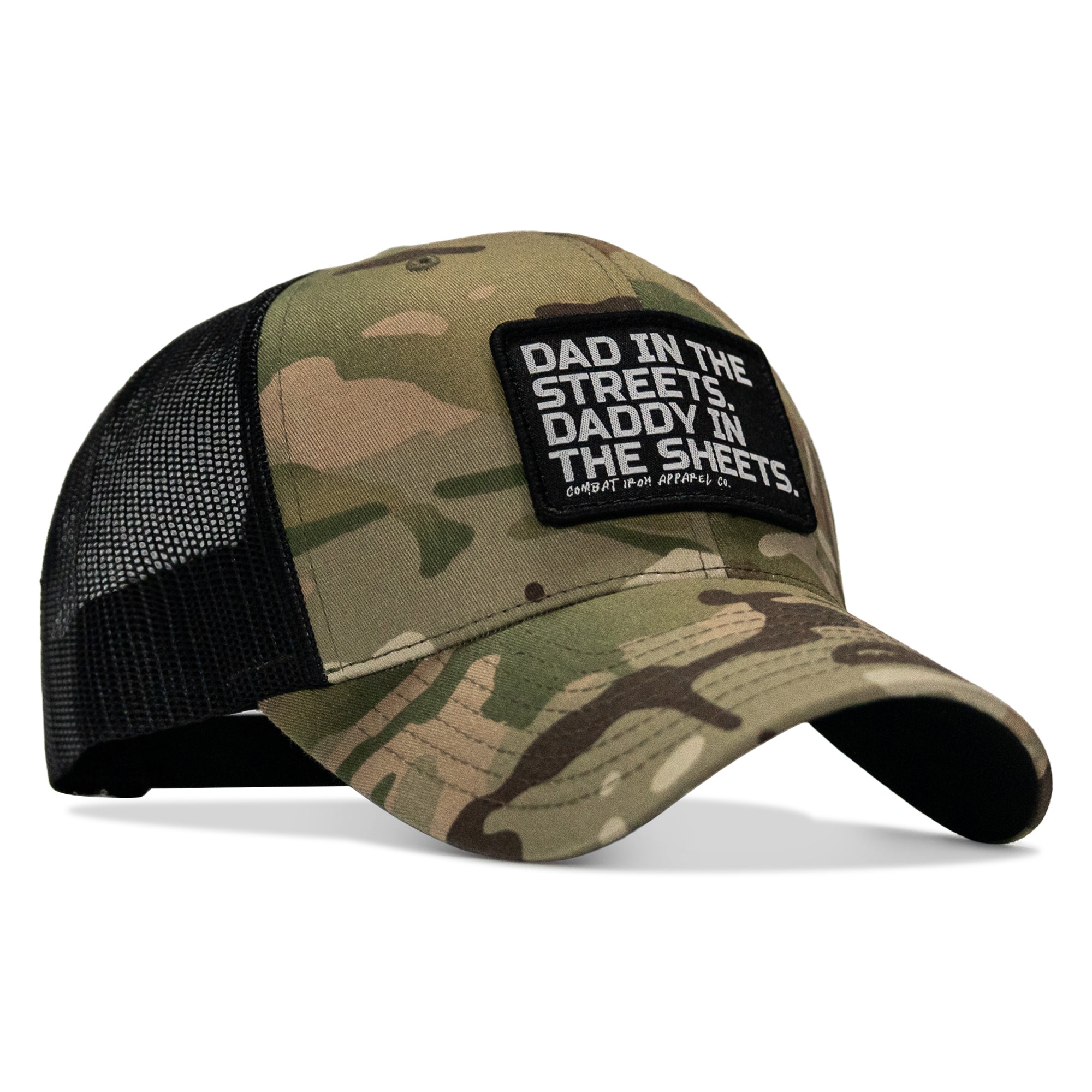 Dad In The Streets. Daddy In The Sheets. Black Patch Snapback Hat