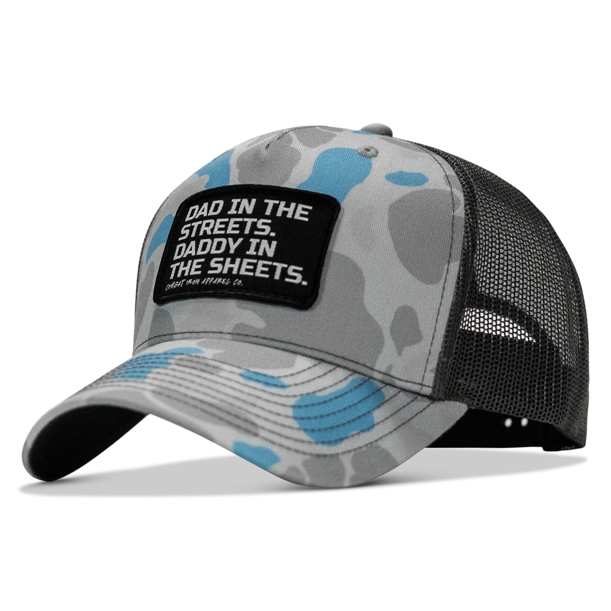 Dad In The Streets. Daddy In The Sheets. Black Patch Snapback Hat