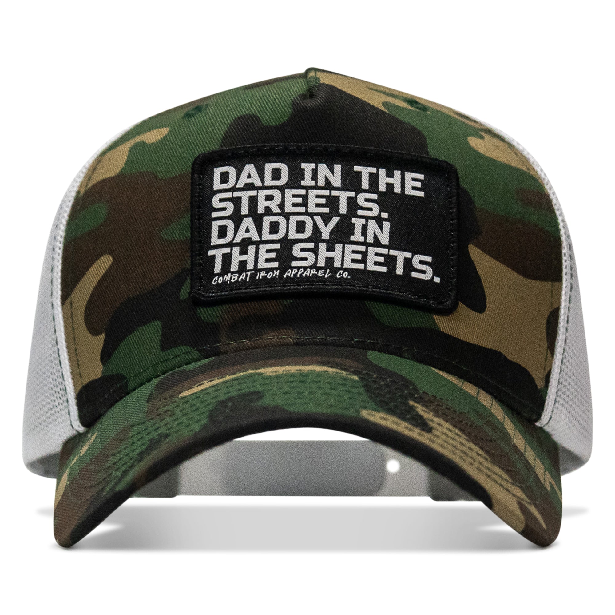 Dad In The Streets. Daddy In The Sheets. Black Patch Snapback Hat