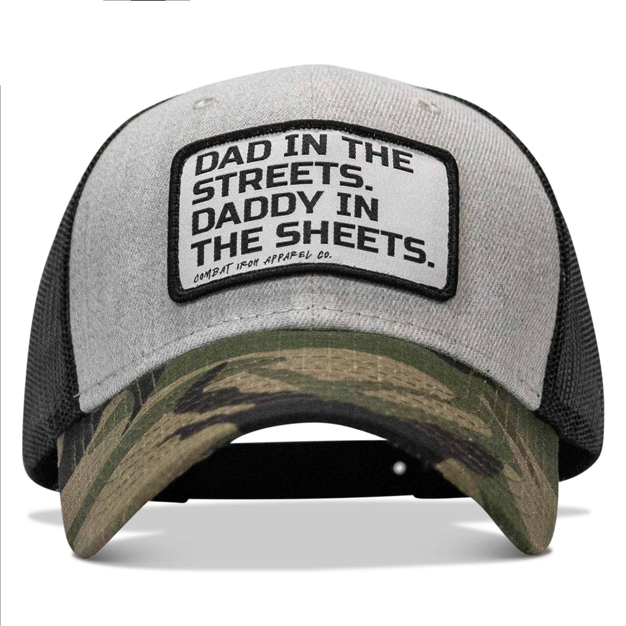 Dad In The Streets. Daddy In The Sheets. White Patch Snapback Hat