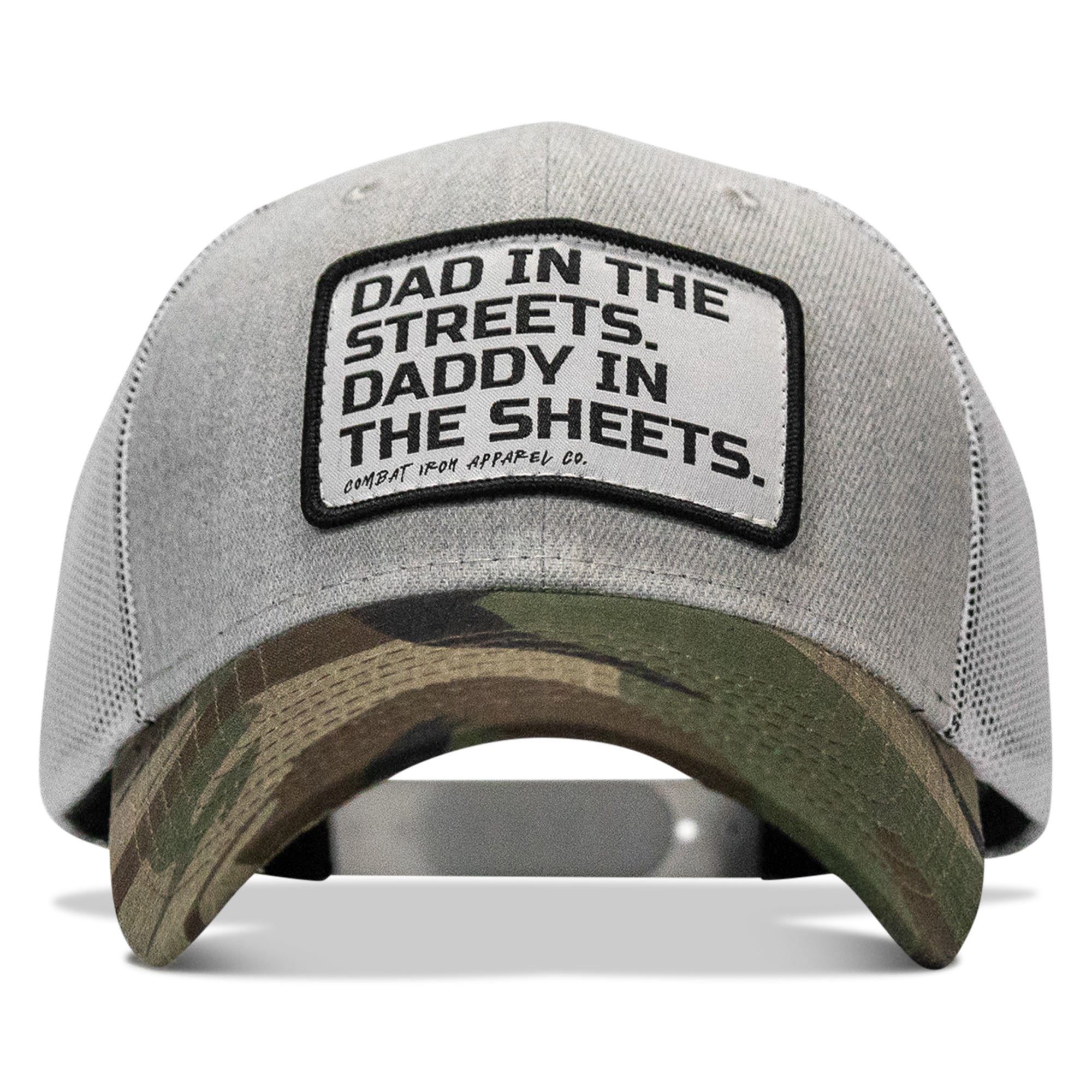 Dad In The Streets. Daddy In The Sheets. White Patch Snapback Hat