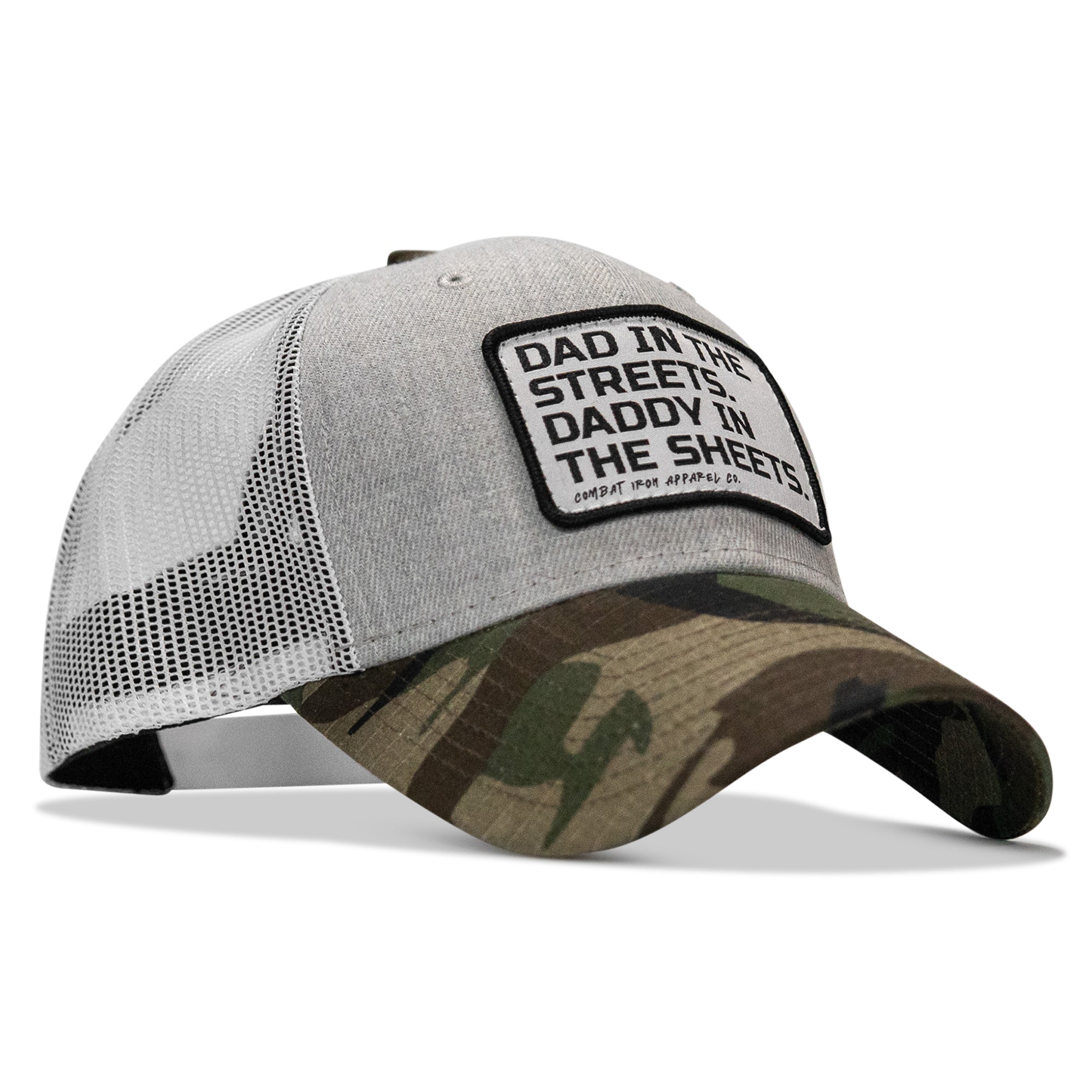 Dad In The Streets. Daddy In The Sheets. White Patch Snapback Hat