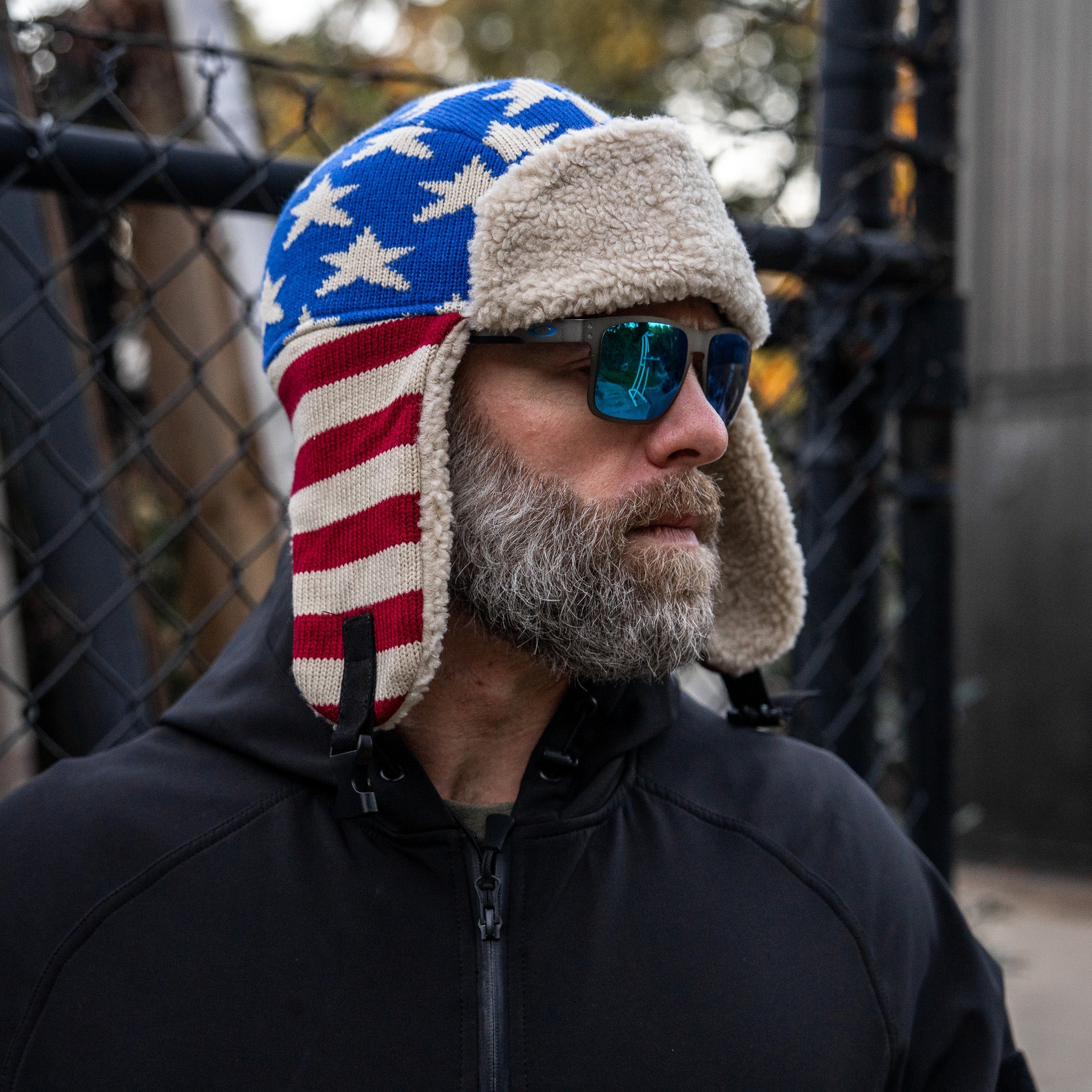 USA Wool Insulated Knitted Trapper Hat