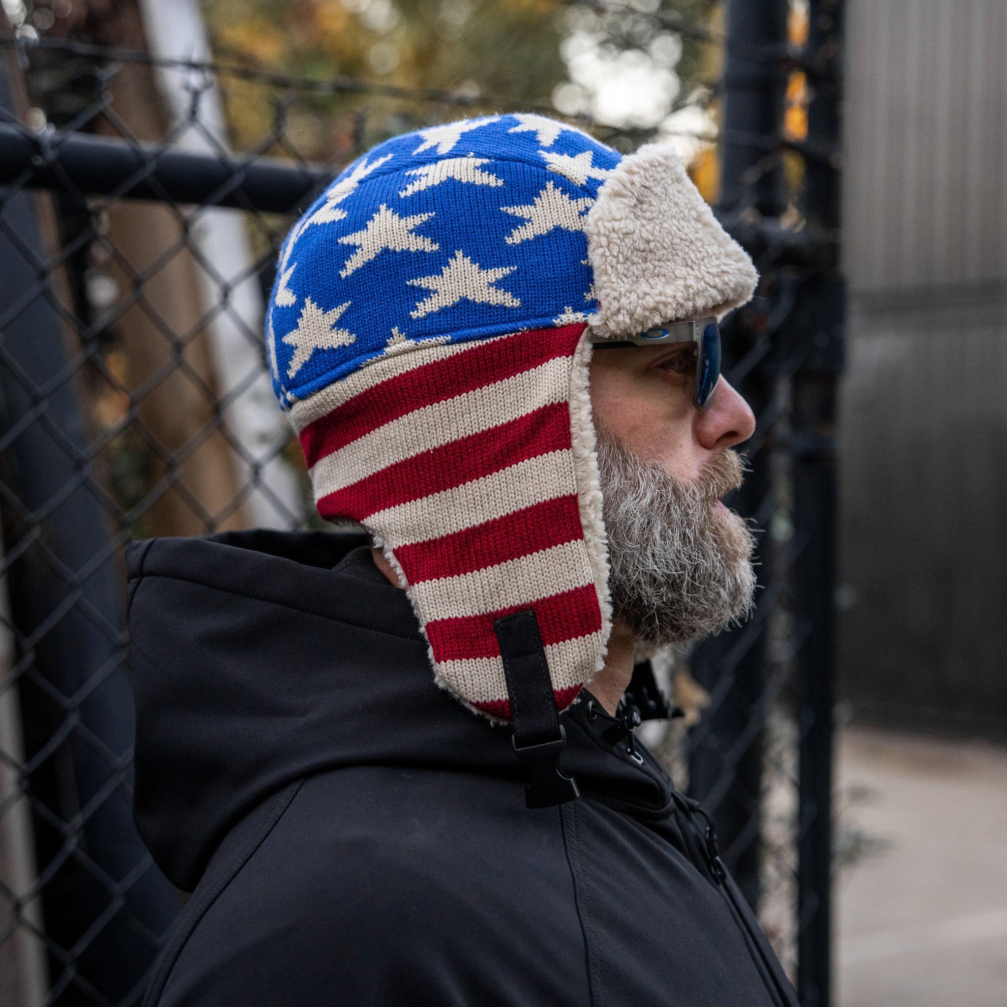 USA Wool Insulated Knitted Trapper Hat