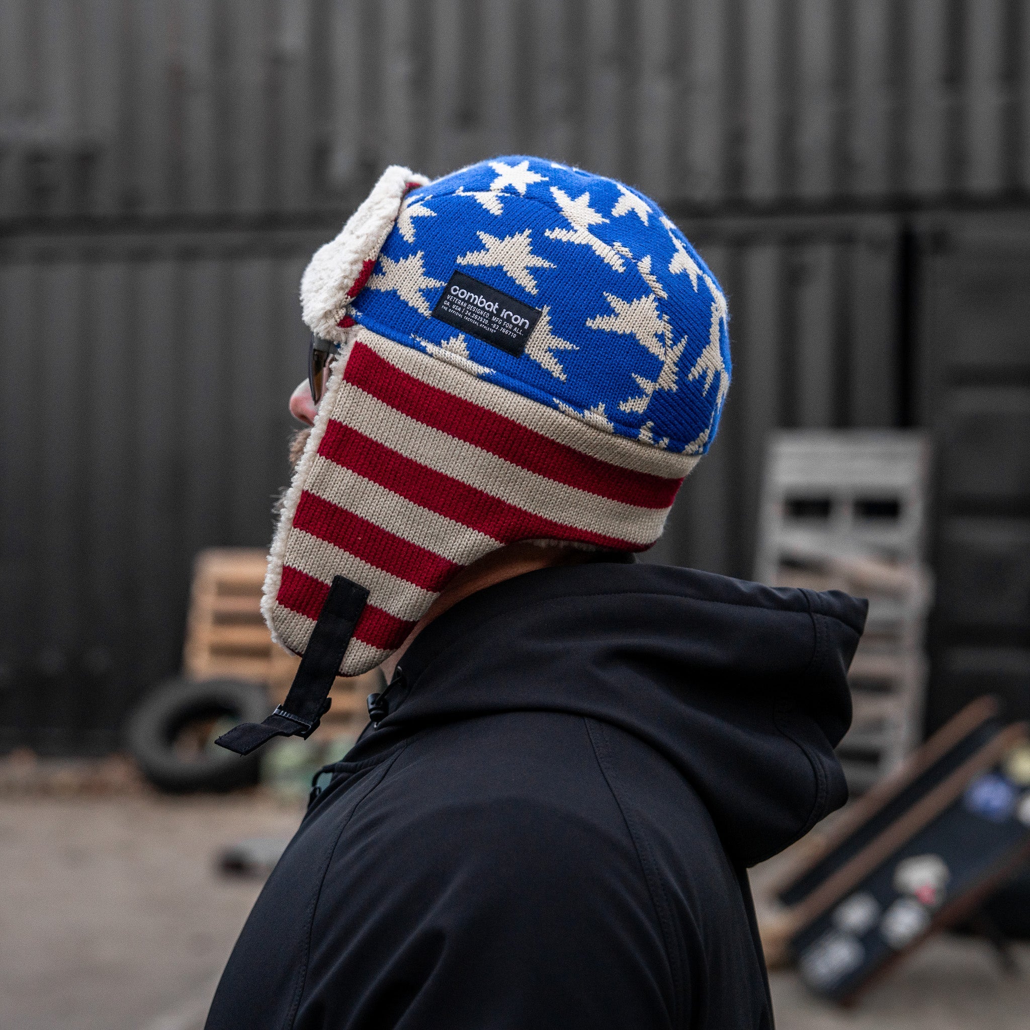 USA Wool Insulated Knitted Trapper Hat