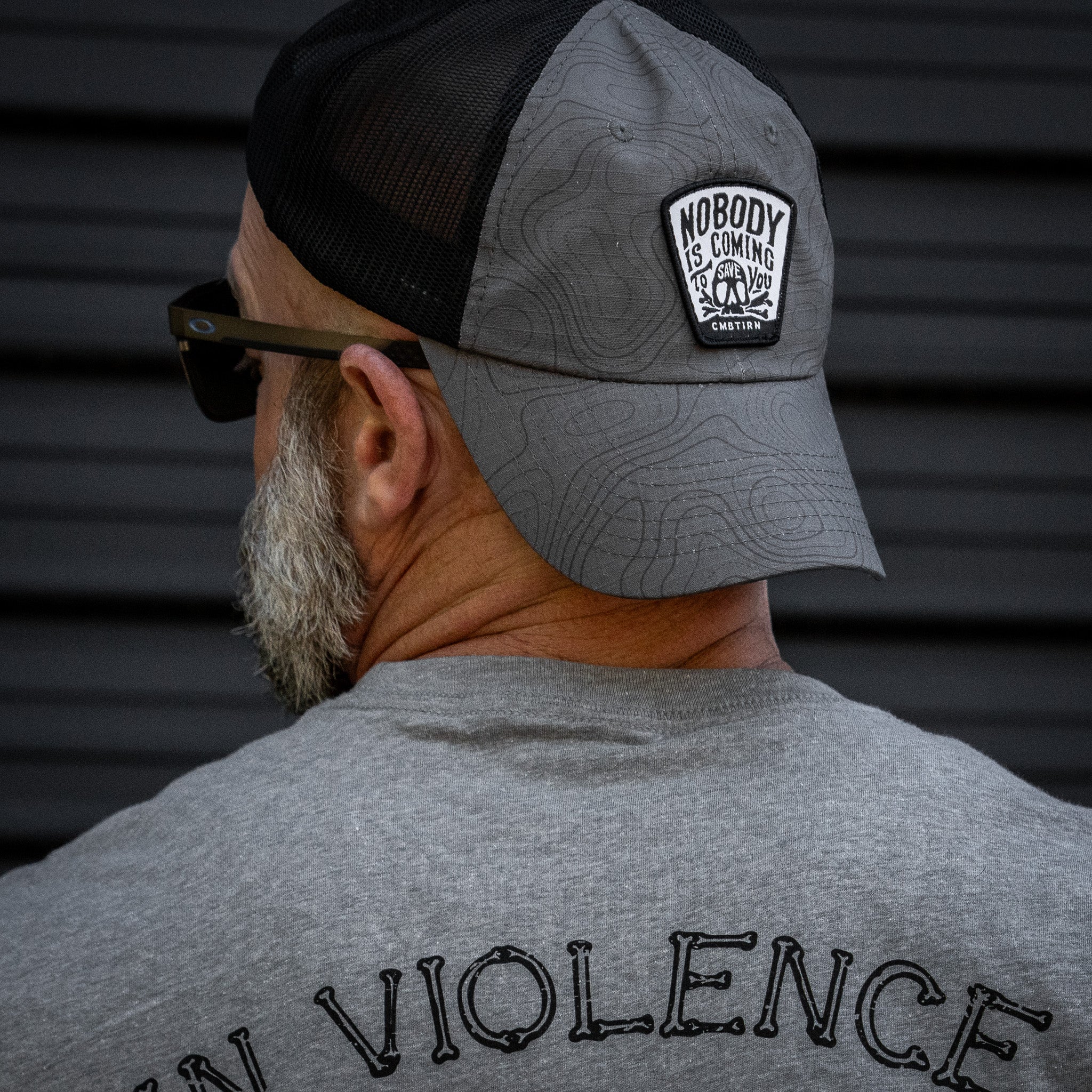 Nobody Is Coming To Save You Skull Patch Ripstop Snapback