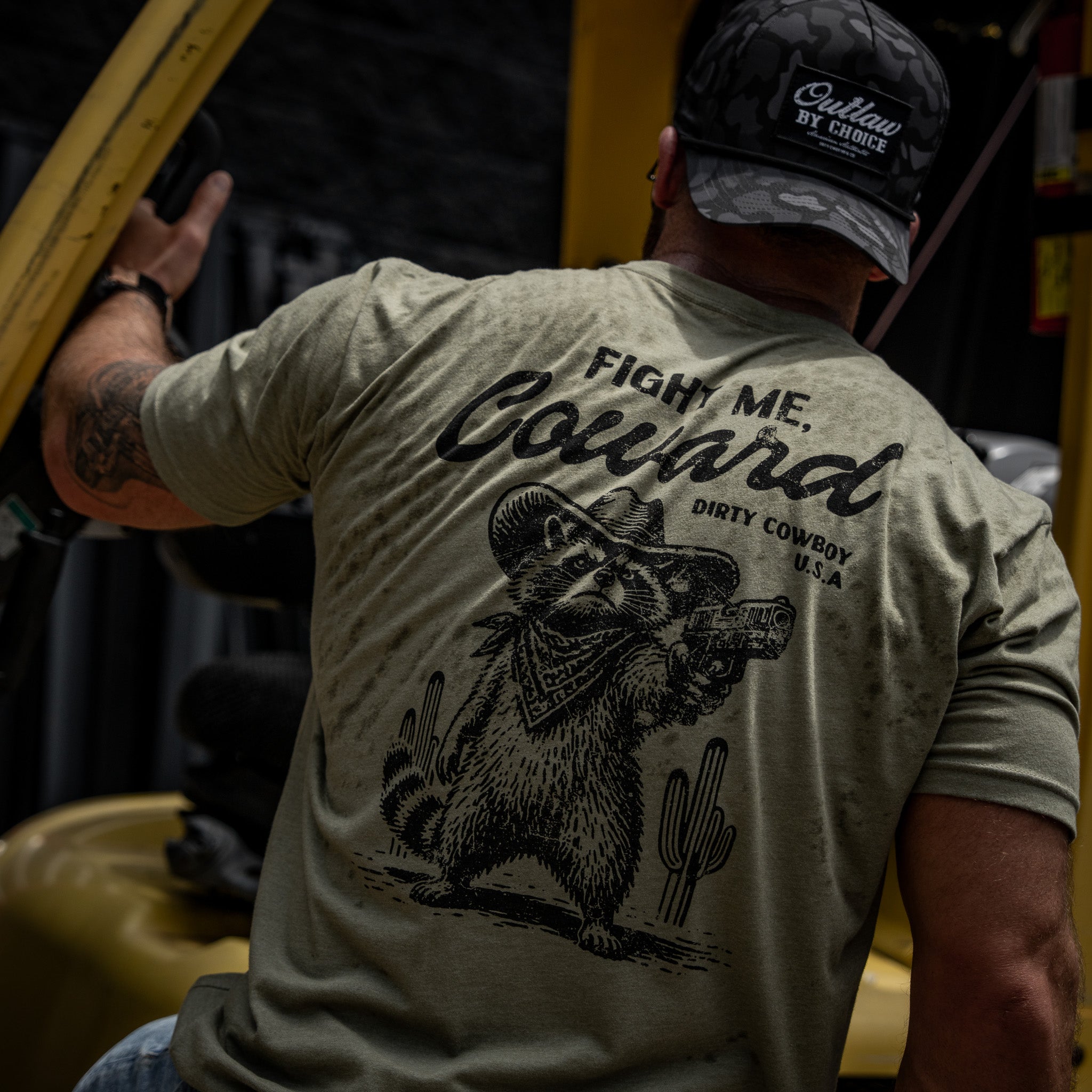 Fight Me Coward Racoon Men's T-Shirt