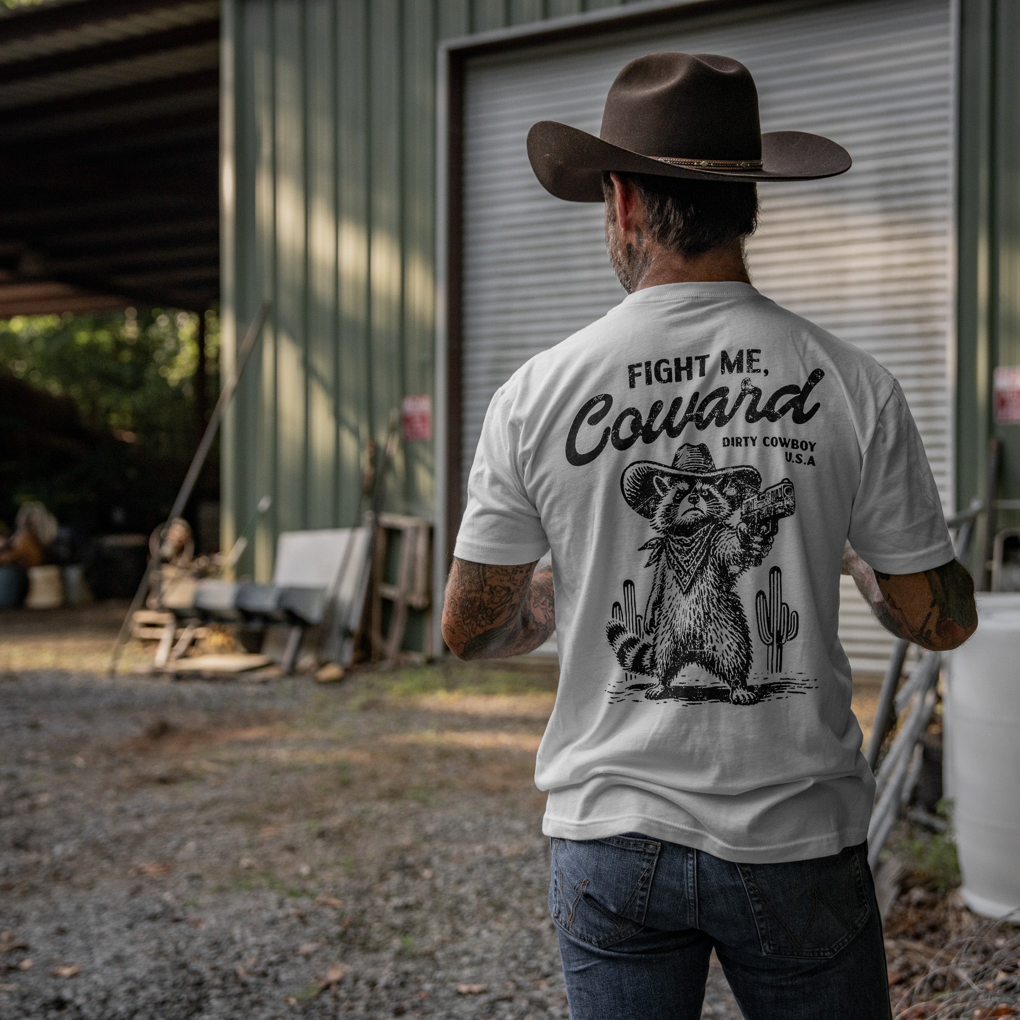 Fight Me Coward Racoon Men's T-Shirt