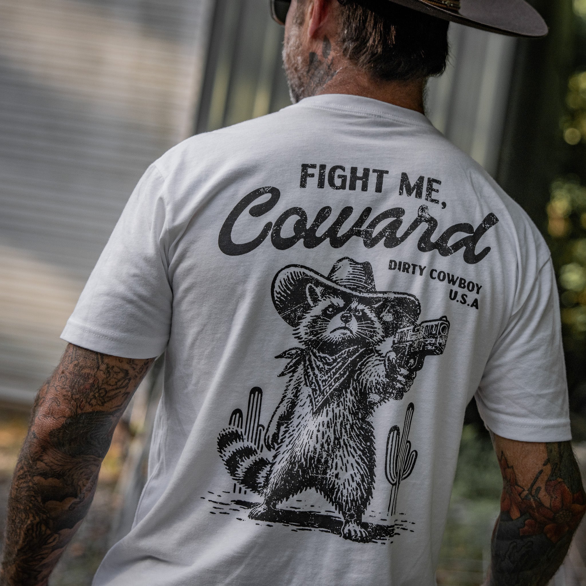 Fight Me Coward Racoon Men's T-Shirt