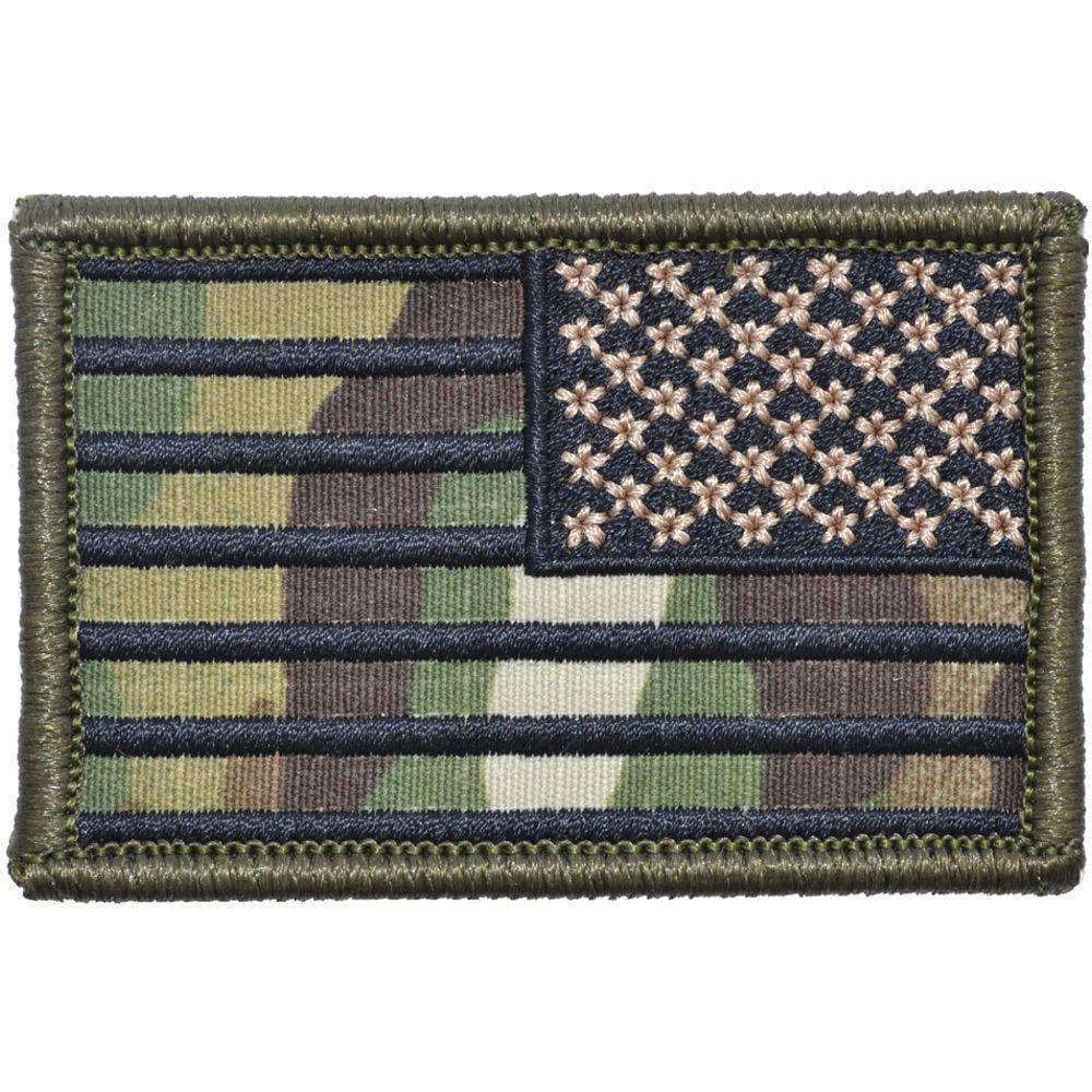 US FLAG 2 X 3 TACTICAL PATCH - MULTICAM W/ BLACK