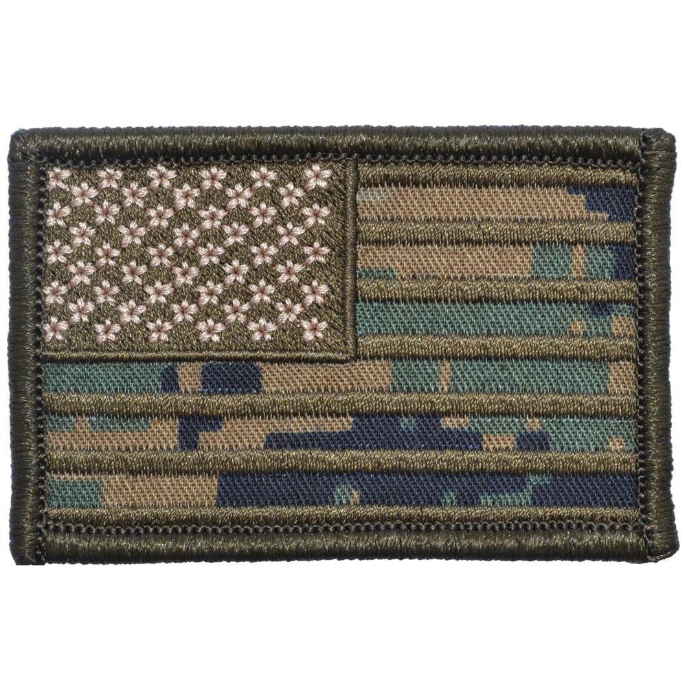 Bandera de EE. UU. - Parche 2x3 - MARPAT Woodland