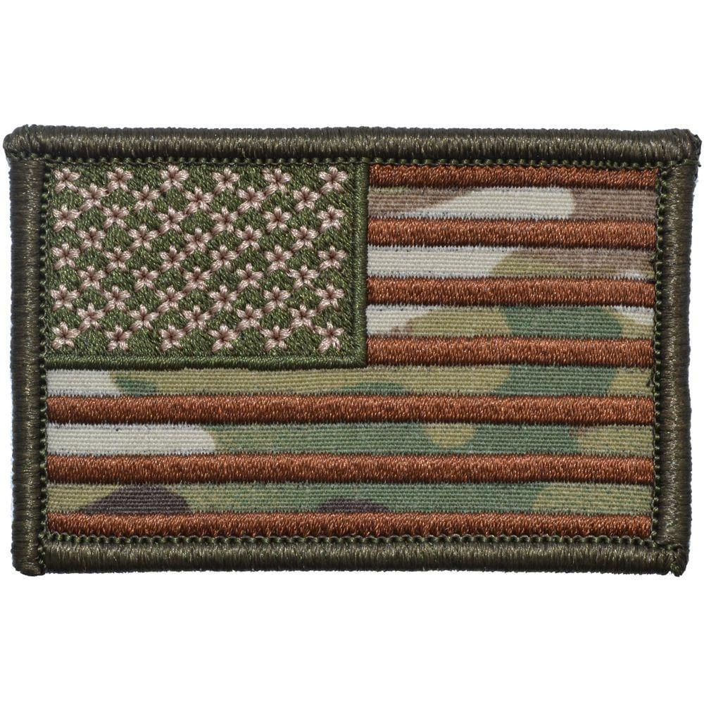 US FLAG 2 X 3 TACTICAL PATCH - MULTICAM W/ SPICE BROWN