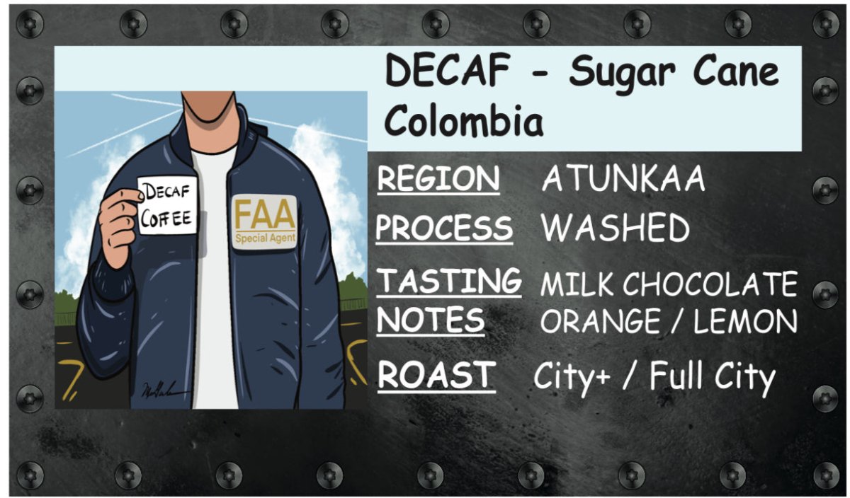 FAA Agent DECAF | Sugar Cane Colombian | Sweet and Smooth