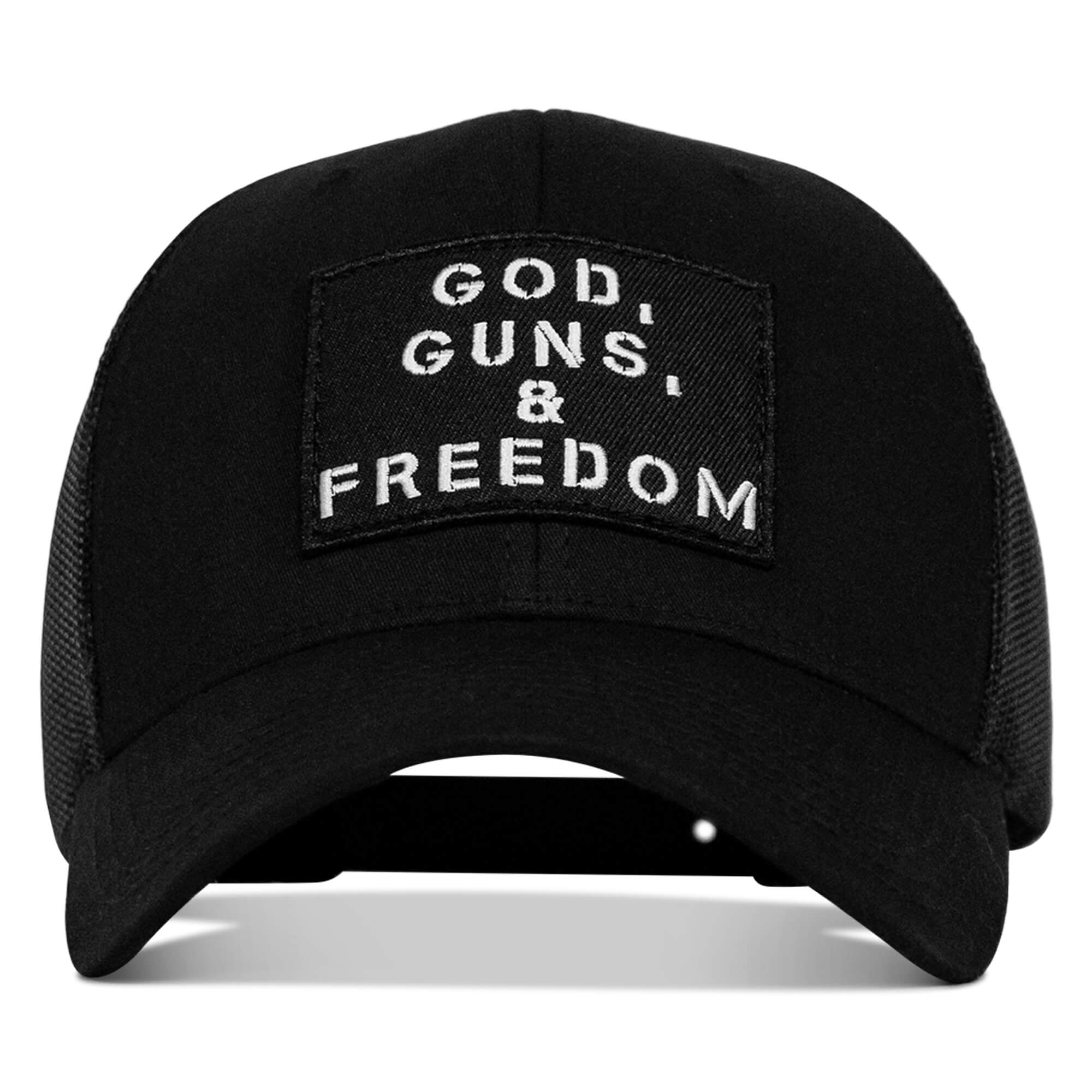 God, Guns, And Freedom Patch Mid-Profile Mesh Snapback Hat