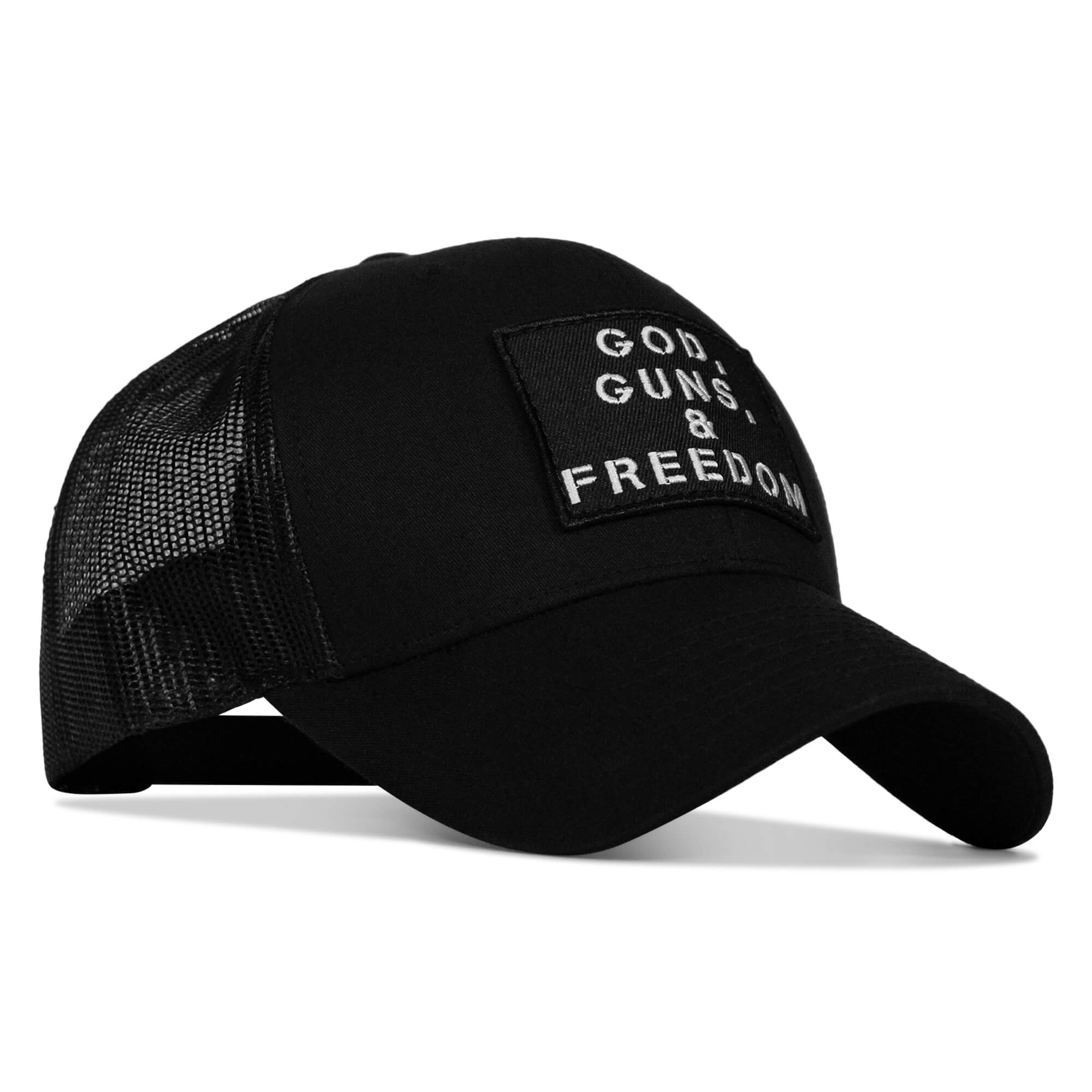 God, Guns, And Freedom Patch Mid-Profile Mesh Snapback Hat