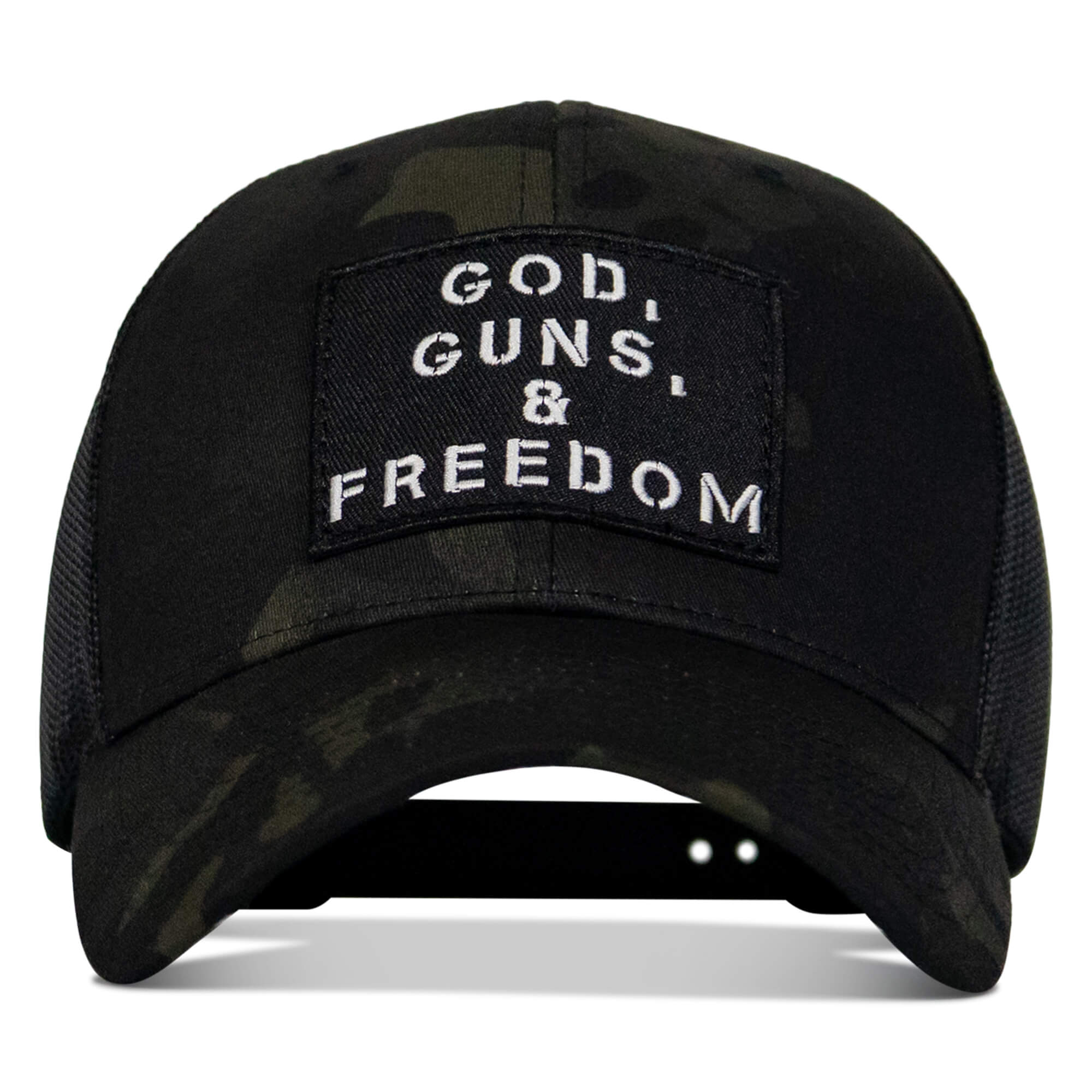 God, Guns, And Freedom Patch Mid-Profile Mesh Snapback Hat