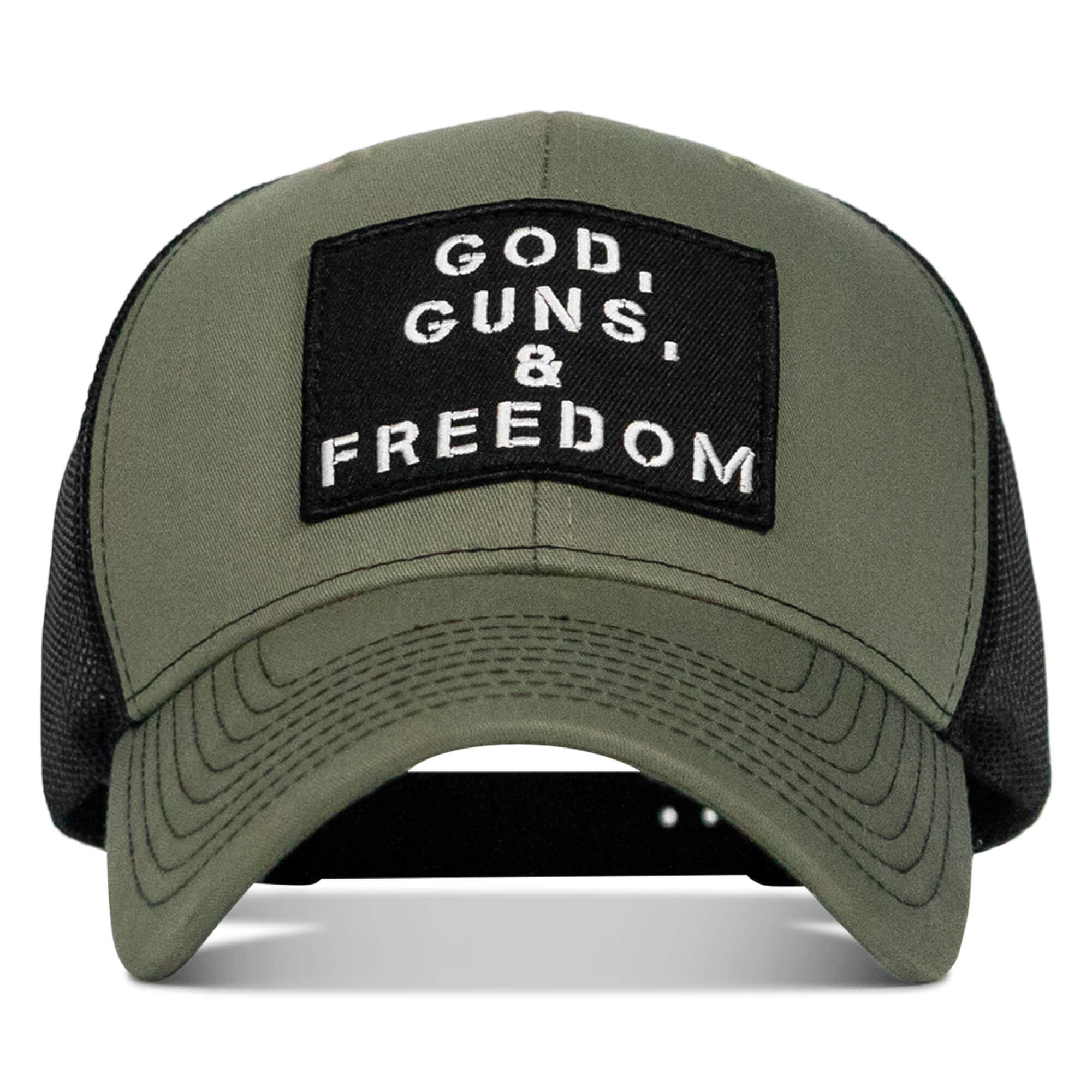 God, Guns, And Freedom Patch Mid-Profile Mesh Snapback Hat