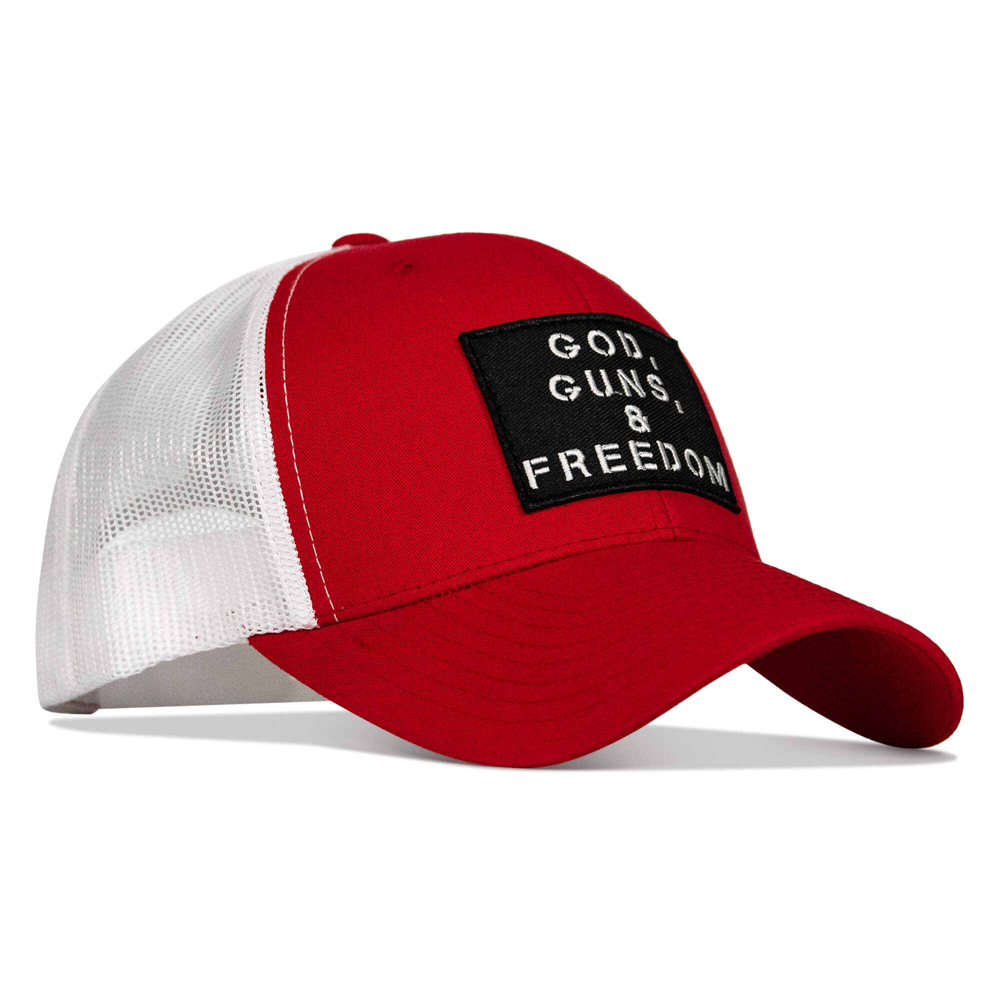 God, Guns, And Freedom Patch Mid-Profile Mesh Snapback Hat